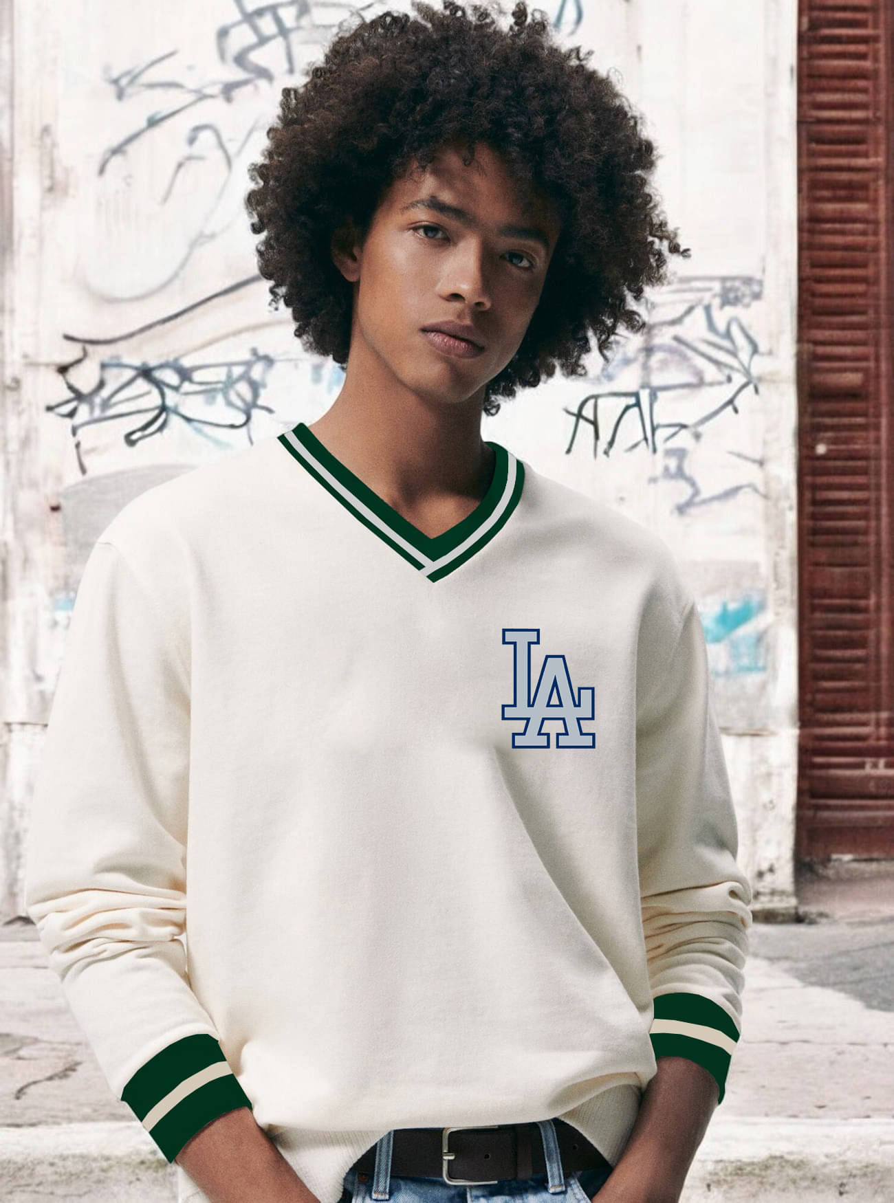     			Lime Polyester Blend V-Neck Men's Sweatshirt - White ( Pack of 1 )