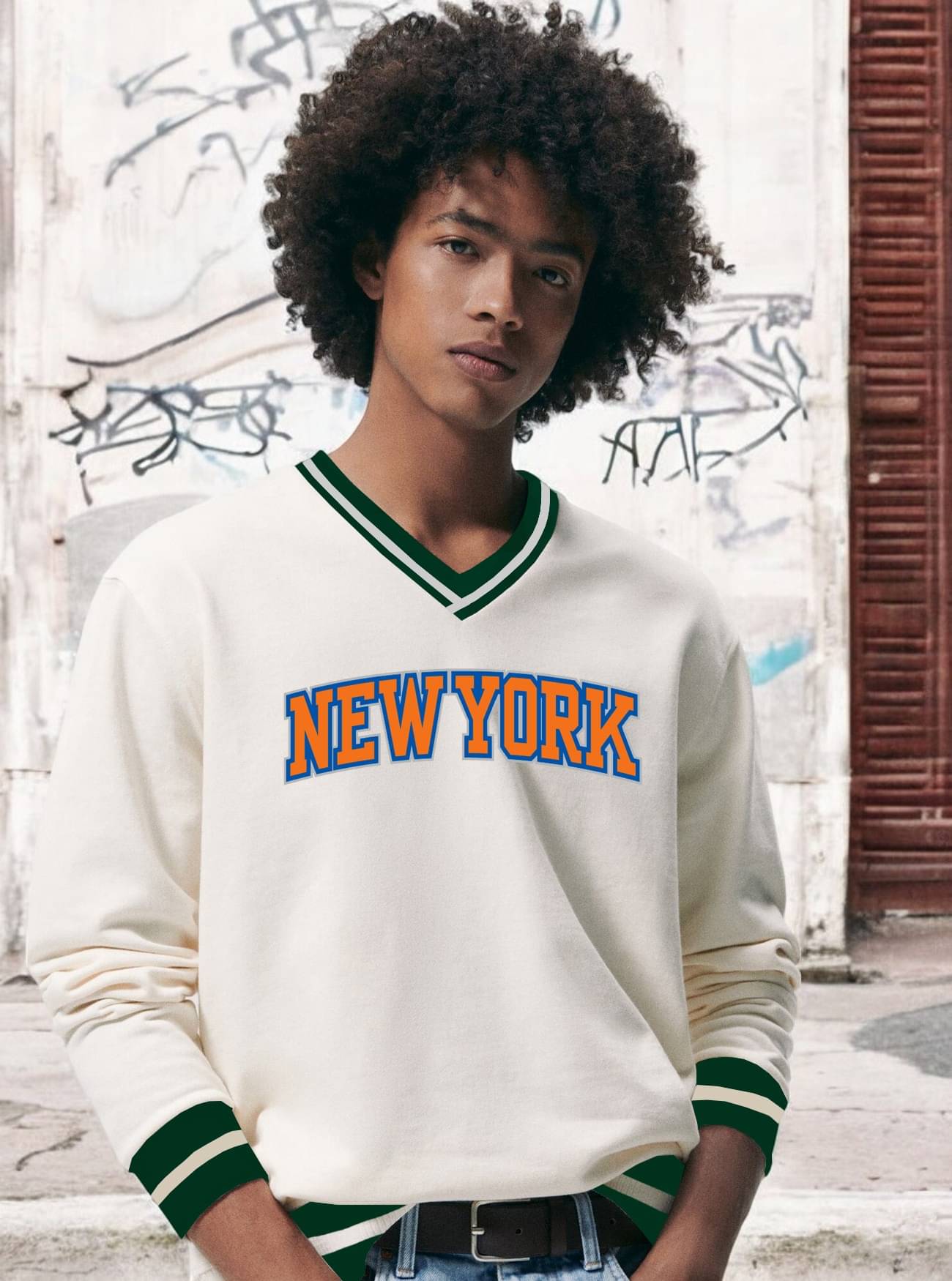     			Lime Polyester Blend V-Neck Men's Sweatshirt - White ( Pack of 1 )