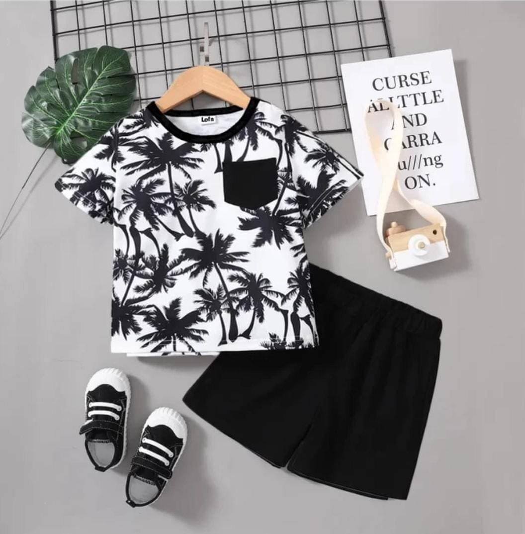 MUSNAH GARMENTS Pack of 1 Baby Boys Cotton T-Shirt & Shorts Set ( White ) MUSNAH GARMENTS Pack of 1 Baby Boys Cotton T-Shirt & Shorts Set ( White )