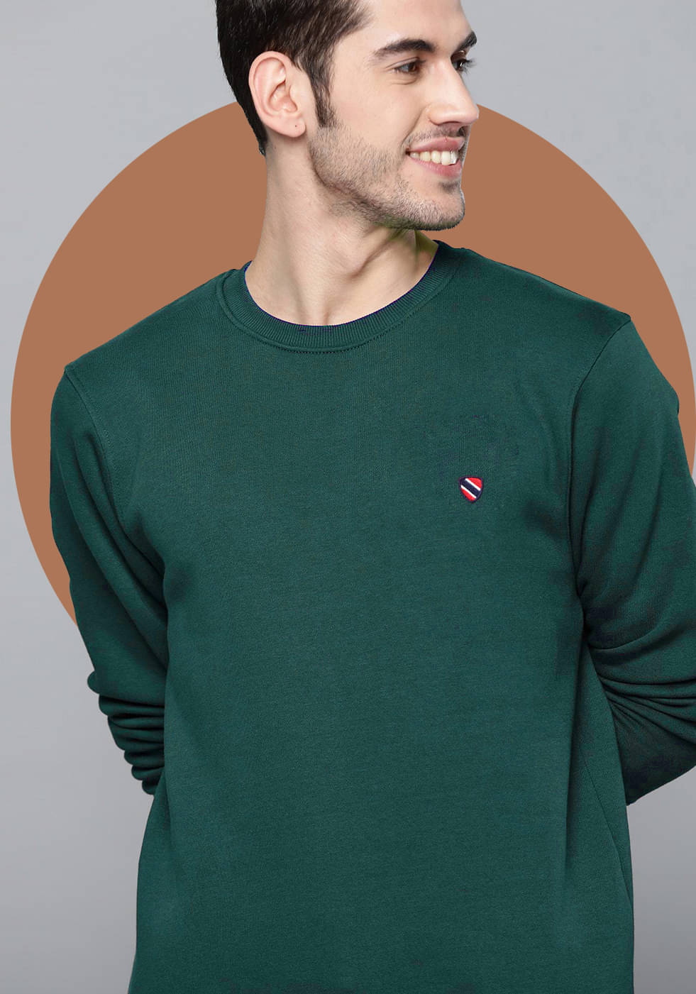     			Merriment Fleece Round Neck Men's Sweatshirt - Green ( Pack of 1 )