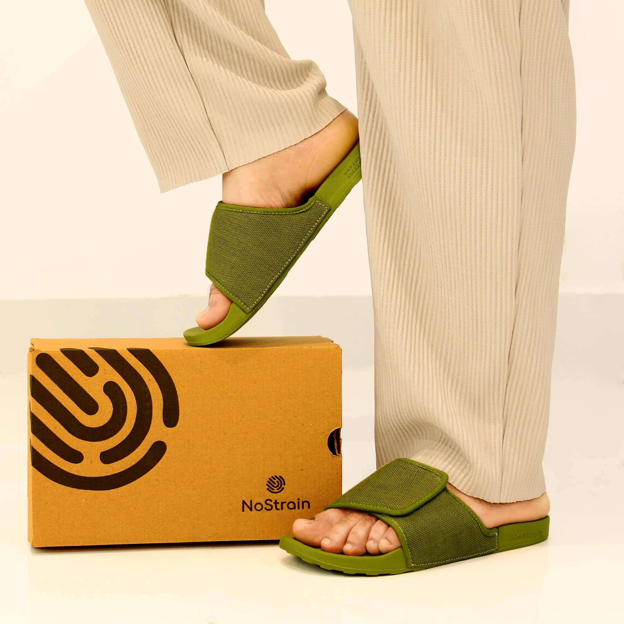 NoStrain Olive Men's Slide Flip Flop