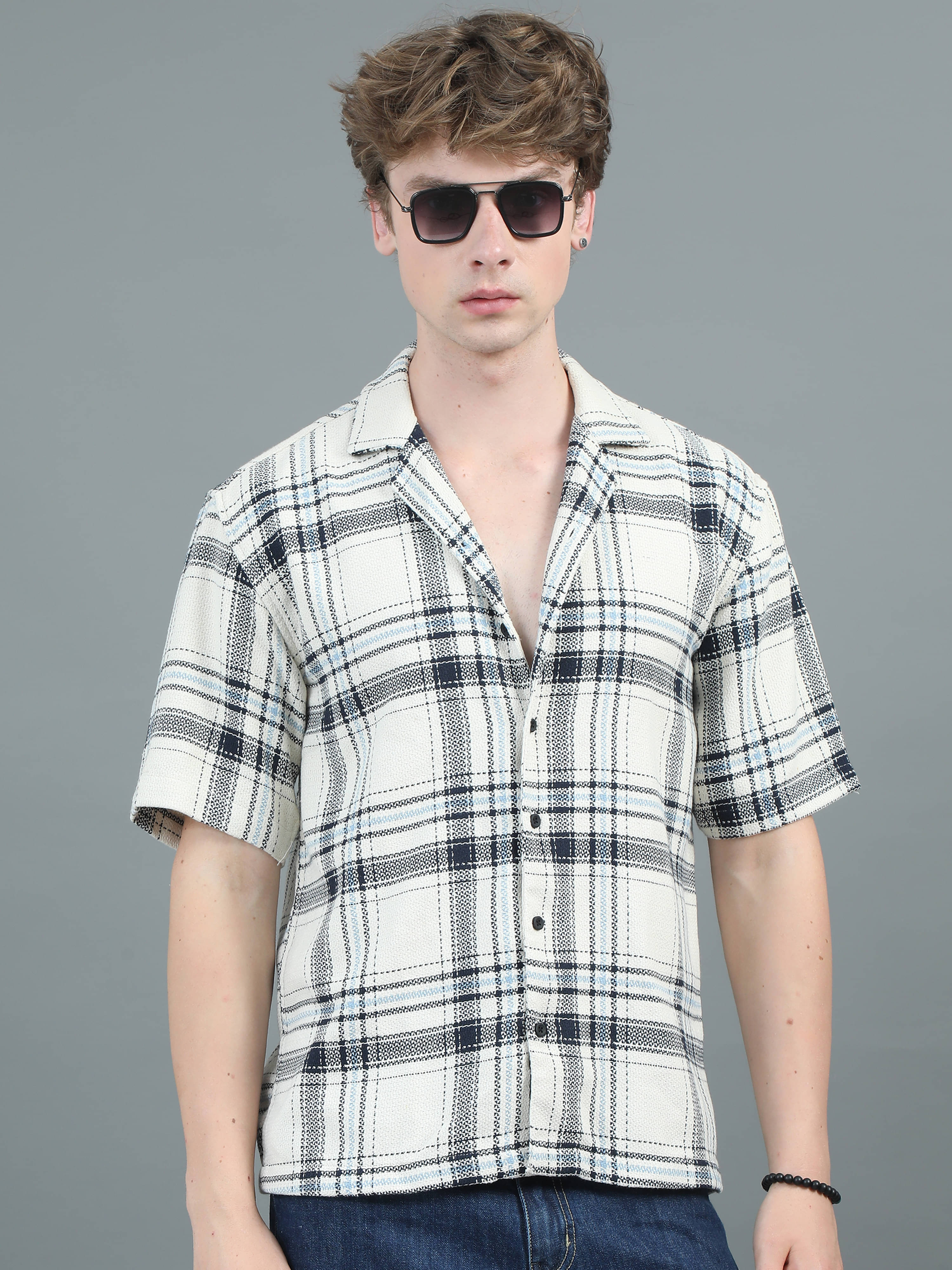 Paul Street 100% Cotton Regular Fit Checks Half Sleeves Men's Casual Shirt - Cream ( Pack of 1 )     			Paul Street 100% Cotton Regular Fit Checks Half Sleeves Men's Casual Shirt - Cream ( Pack of 1 )