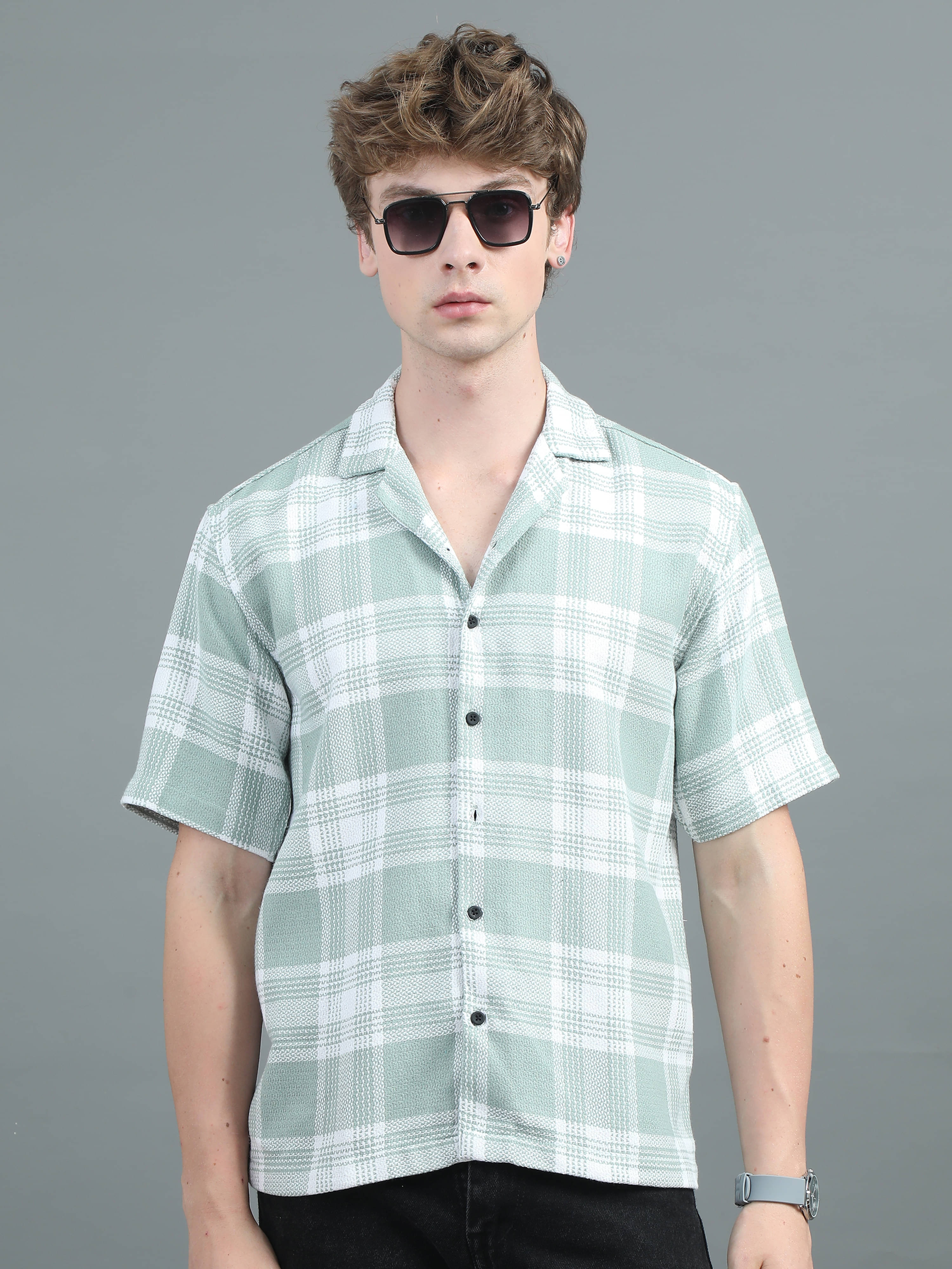 Paul Street 100% Cotton Regular Fit Checks Half Sleeves Men's Casual Shirt - Green ( Pack of 1 ) Paul Street 100% Cotton Regular Fit Checks Half Sleeves Men's Casual Shirt - Green ( Pack of 1 )