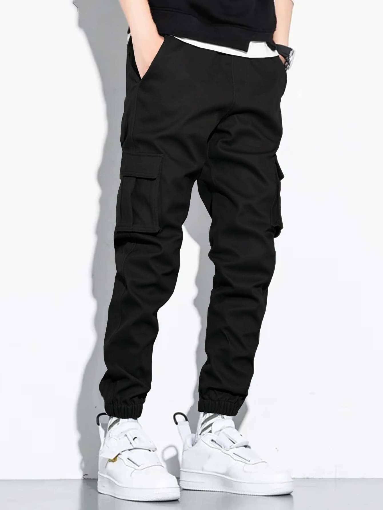     			RAGZO Slim Flat Men's Joggers - Black ( Pack of 1 )