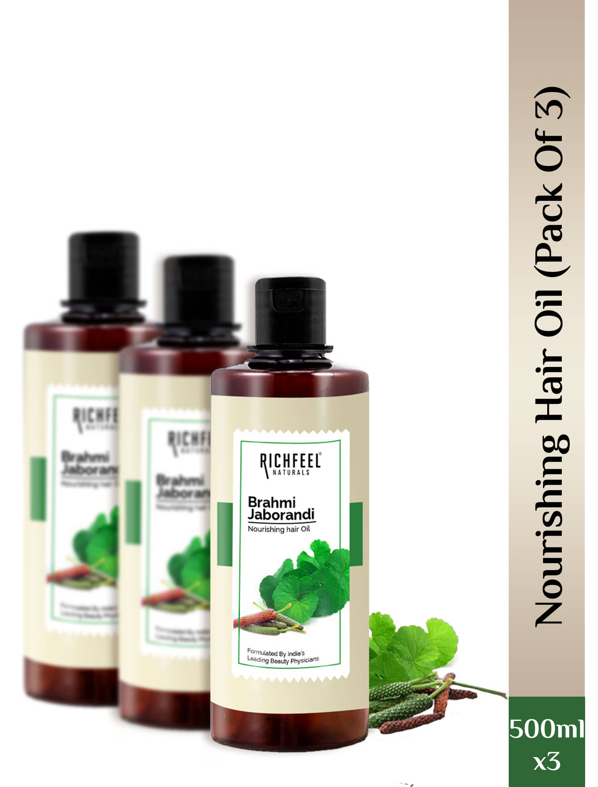 Richfeel Brahmi Jaborandi Hair Oil 500 Ml Pack of 3
