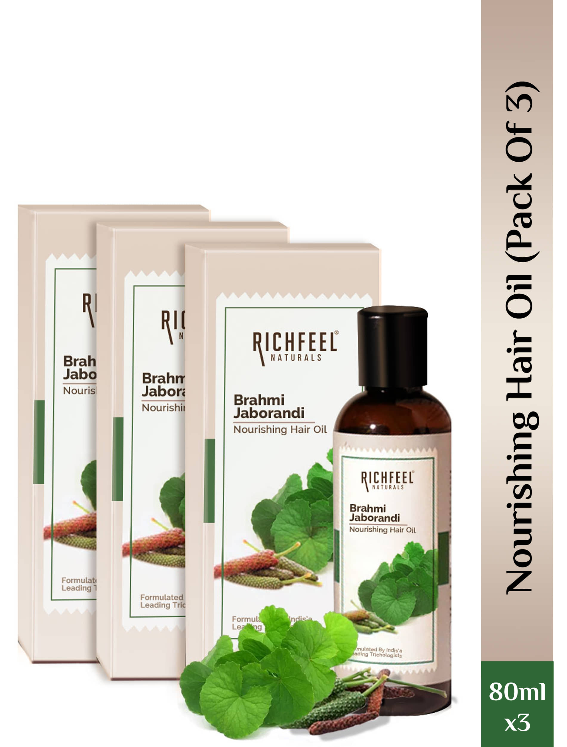 Richfeel Brahmi Jaborandi Nourishing Hair Oil 80 Ml Pack of 3