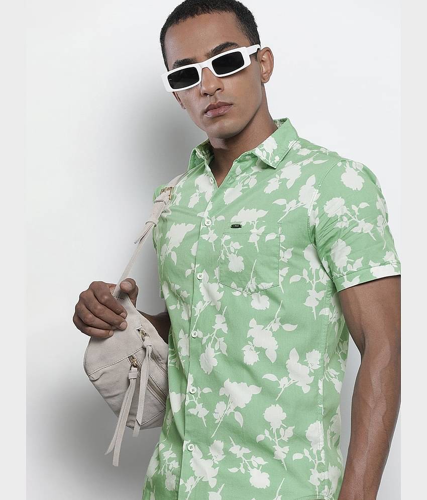 The Indian Garage Co Men Green Floral Printed Casual Shirt