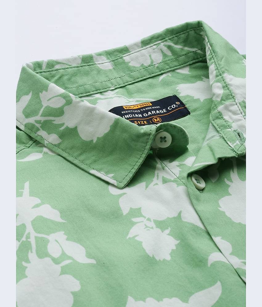 The Indian Garage Co Men Green Floral Printed Casual Shirt