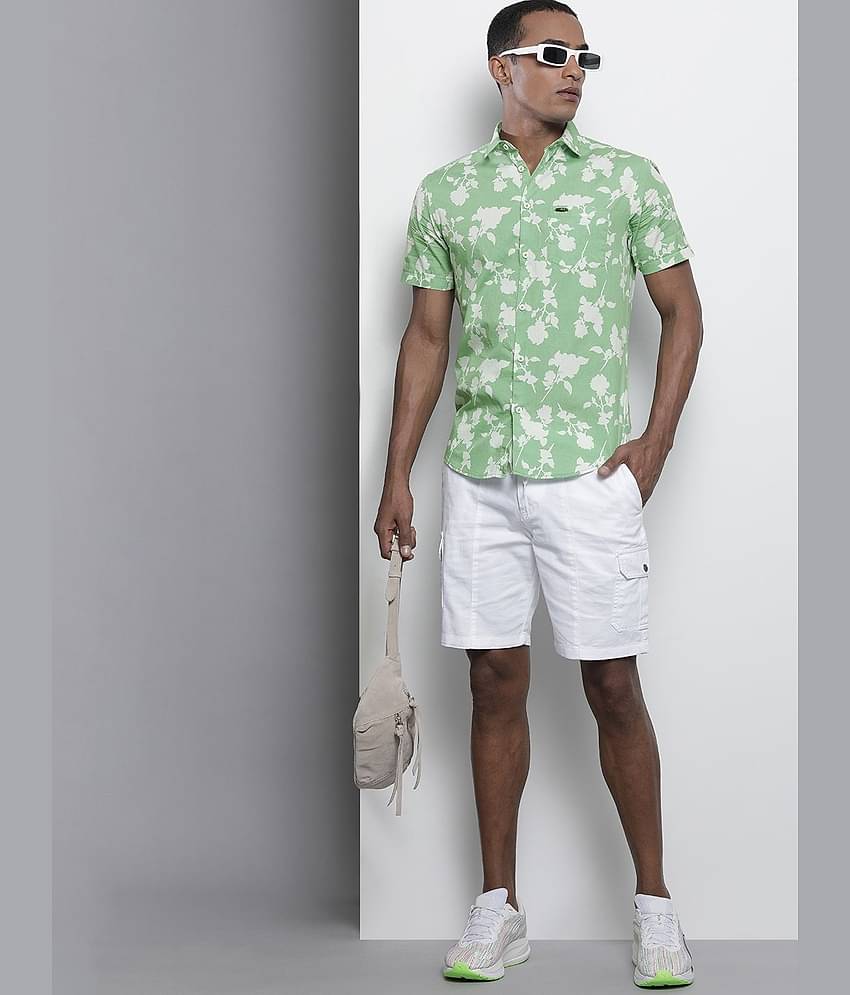The Indian Garage Co Men Green Floral Printed Casual Shirt