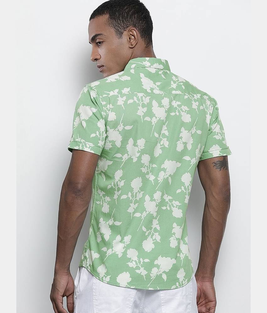 The Indian Garage Co Men Green Floral Printed Casual Shirt