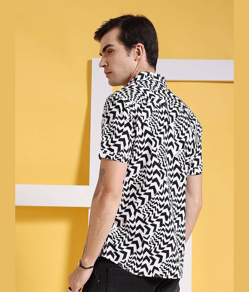 The Indian Garage Co Slim Fit Geometric Printed Pure Cotton Casual Shirt