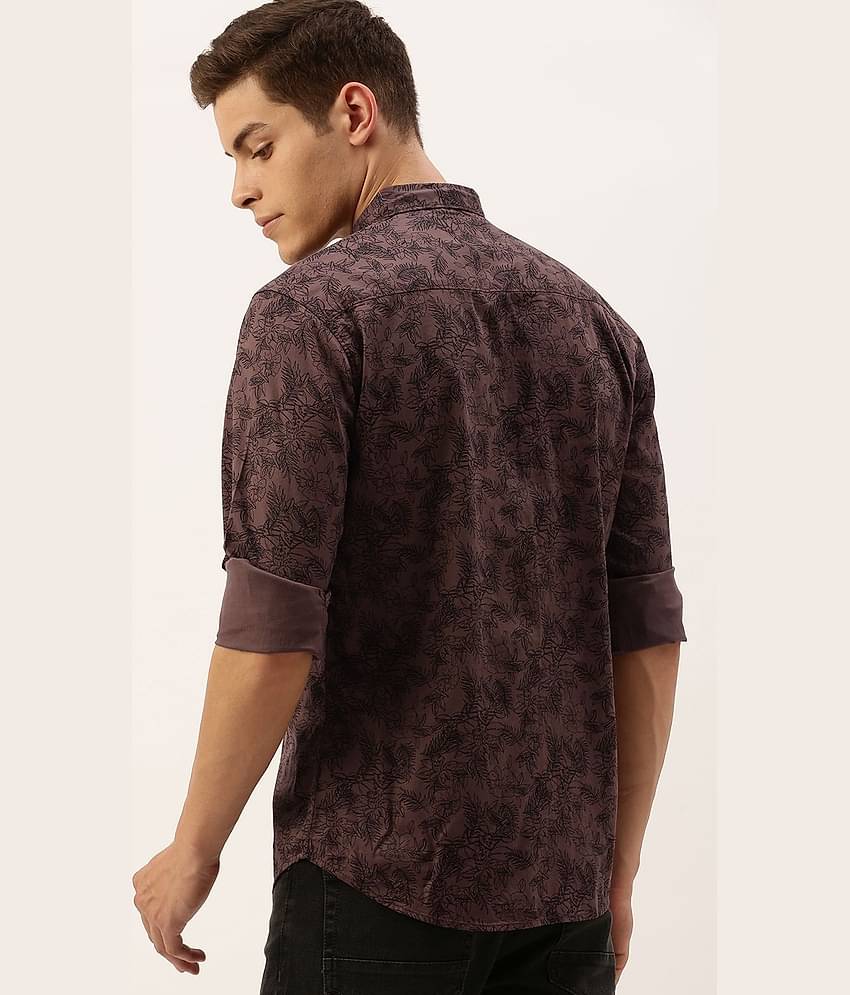 The Indian Garage Co Men Brown Slim Fit Printed Casual Shirt