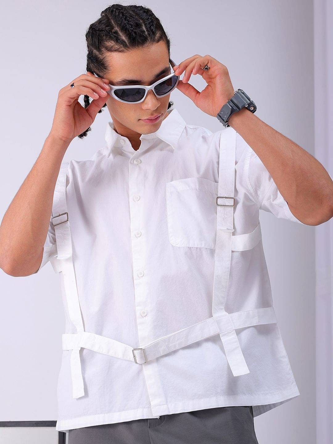 The Indian Garage Co Men Boxy Opaque Casual Shirt The Indian Garage Co Men Boxy Opaque Casual Shirt