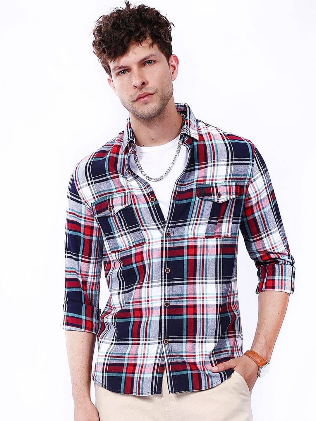     			The Indian Garage Co Men Checked Casual Shirt