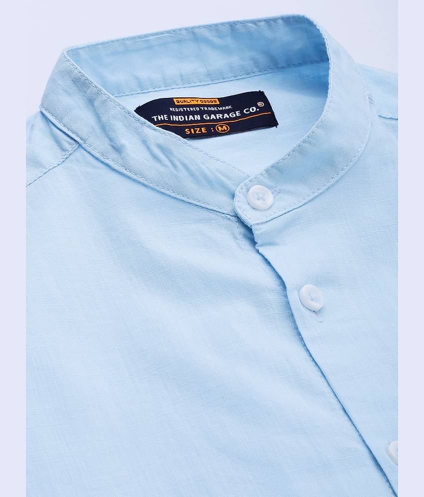 The Indian Garage Co. 100% Cotton Slim Fit Solids Full Sleeves Men's Casual Shirt - Blue ( Pack of 1 )