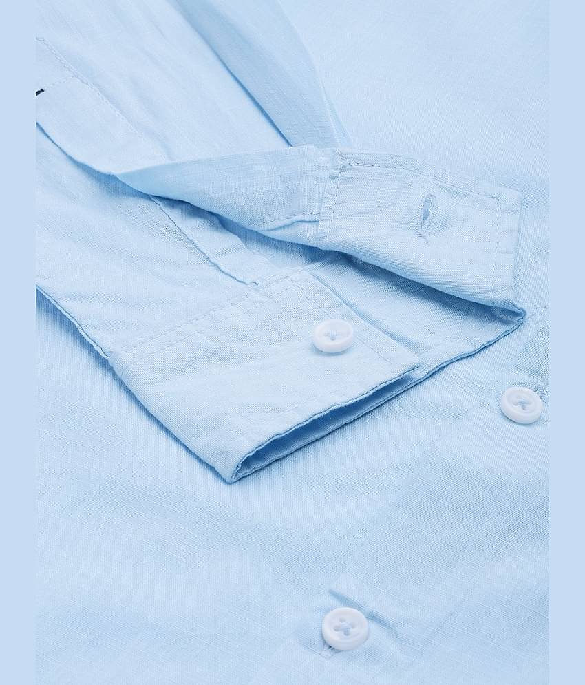 The Indian Garage Co. 100% Cotton Slim Fit Solids Full Sleeves Men's Casual Shirt - Blue ( Pack of 1 )