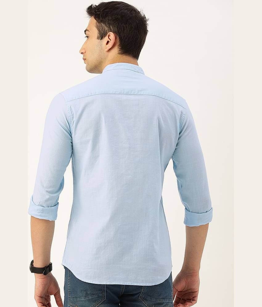 The Indian Garage Co. 100% Cotton Slim Fit Solids Full Sleeves Men's Casual Shirt - Blue ( Pack of 1 )