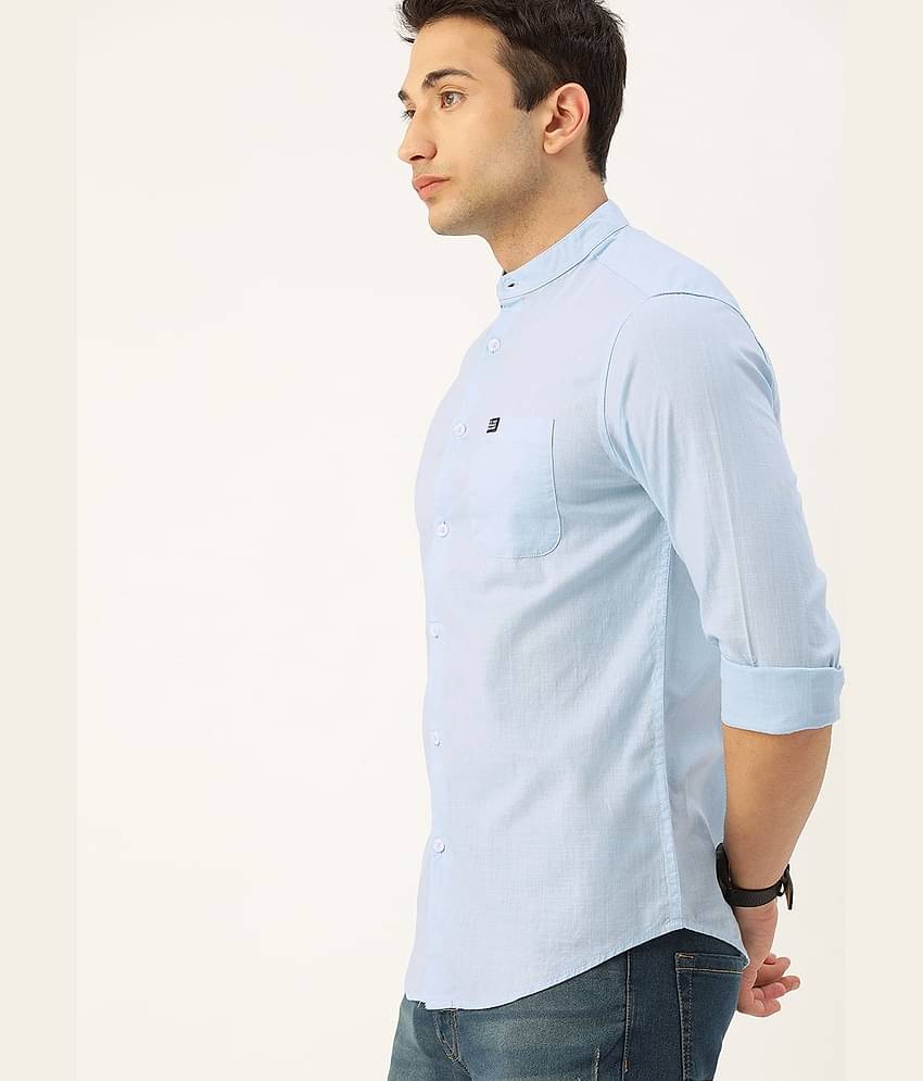 The Indian Garage Co. 100% Cotton Slim Fit Solids Full Sleeves Men's Casual Shirt - Blue ( Pack of 1 )
