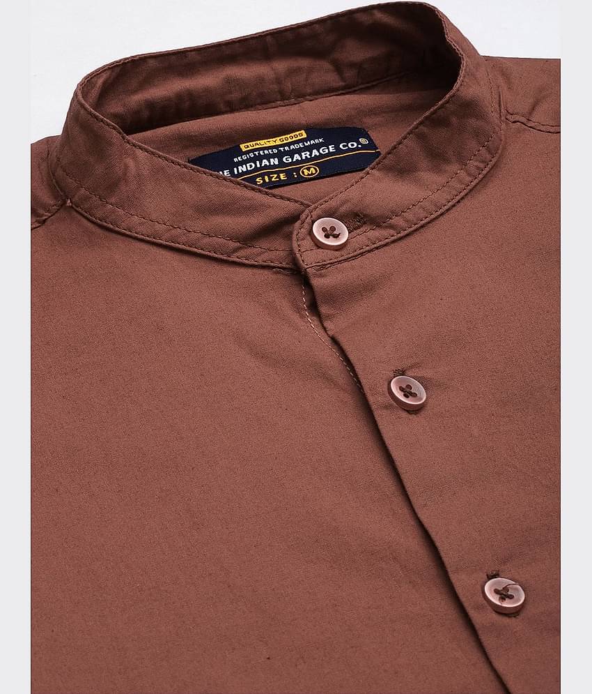 The Indian Garage Co Men Brown Solid Casual Shirt