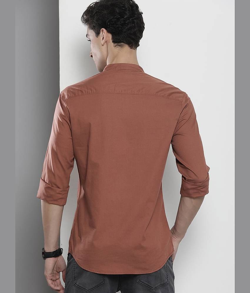 The Indian Garage Co Men Brown Solid Casual Shirt