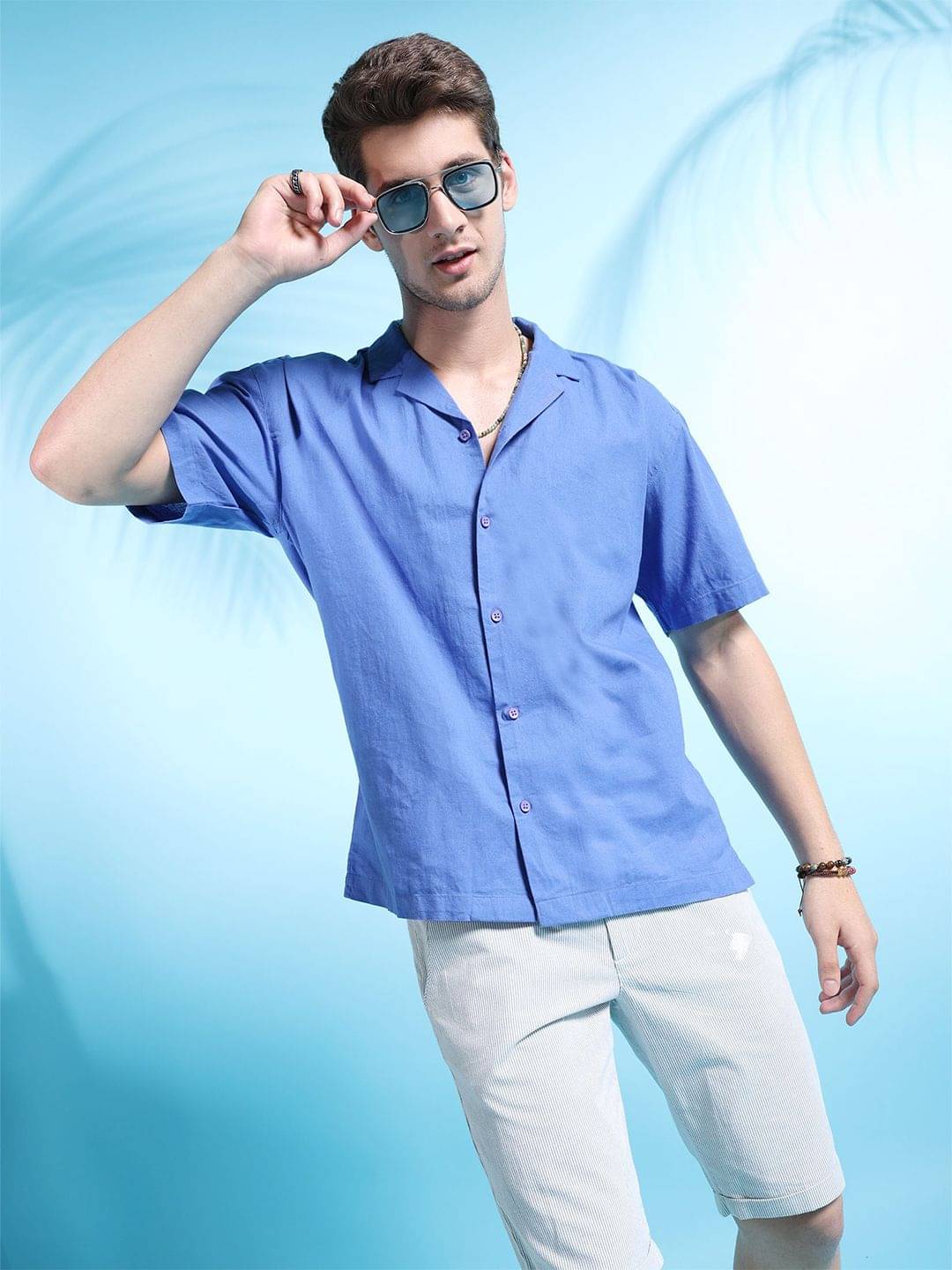 The Indian Garage Co Relaxed Fit Drop-Shoulder Sleeves Casual Shirt The Indian Garage Co Relaxed Fit Drop-Shoulder Sleeves Casual Shirt