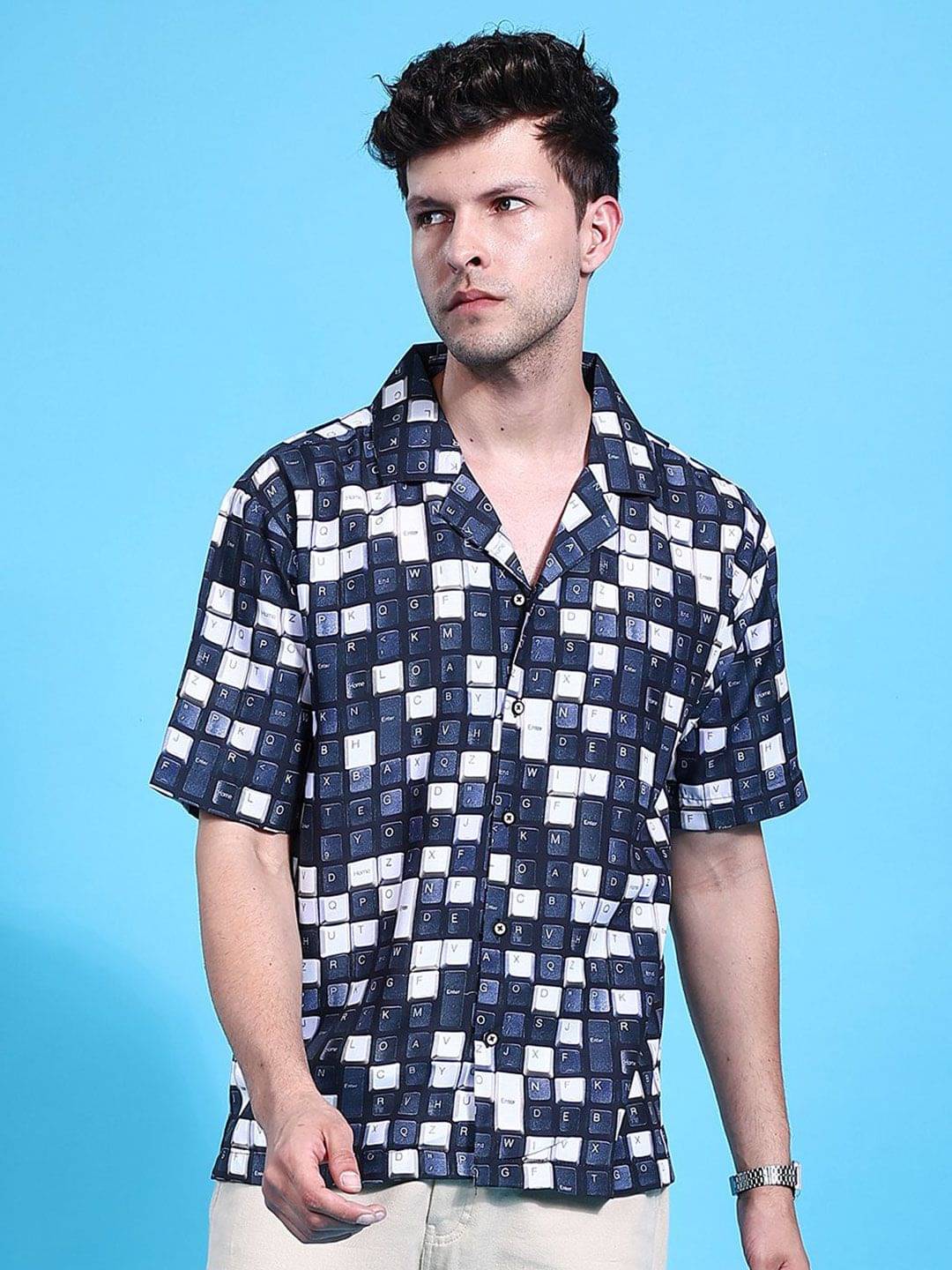 The Indian Garage Co Men Opaque Printed Casual Shirt The Indian Garage Co Men Opaque Printed Casual Shirt