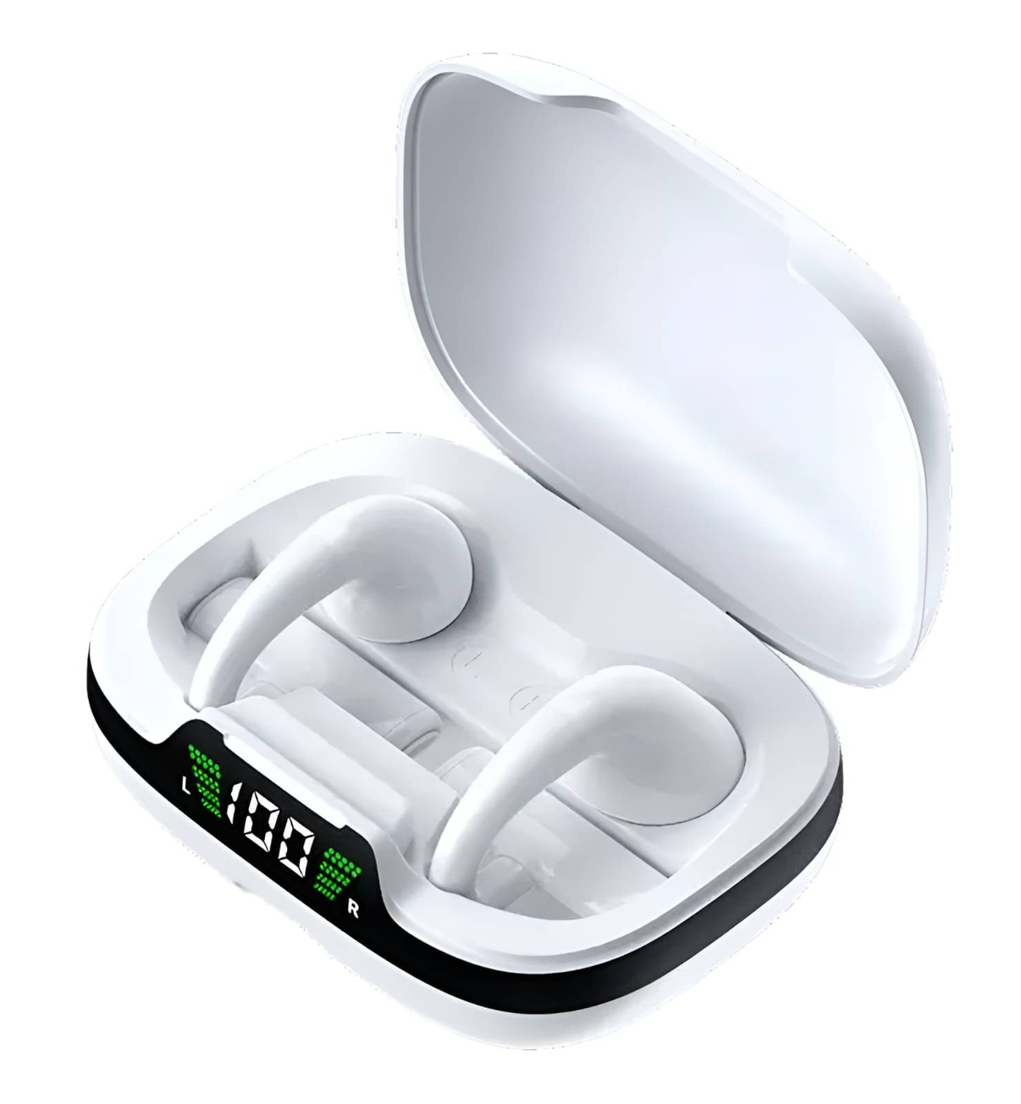     			VEhop JR03 EAR HOOK Bluetooth True Wireless (TWS) In Ear 30 Hours Playback Low Latency,Fast charging IPX4(Splash & Sweat Proof) White