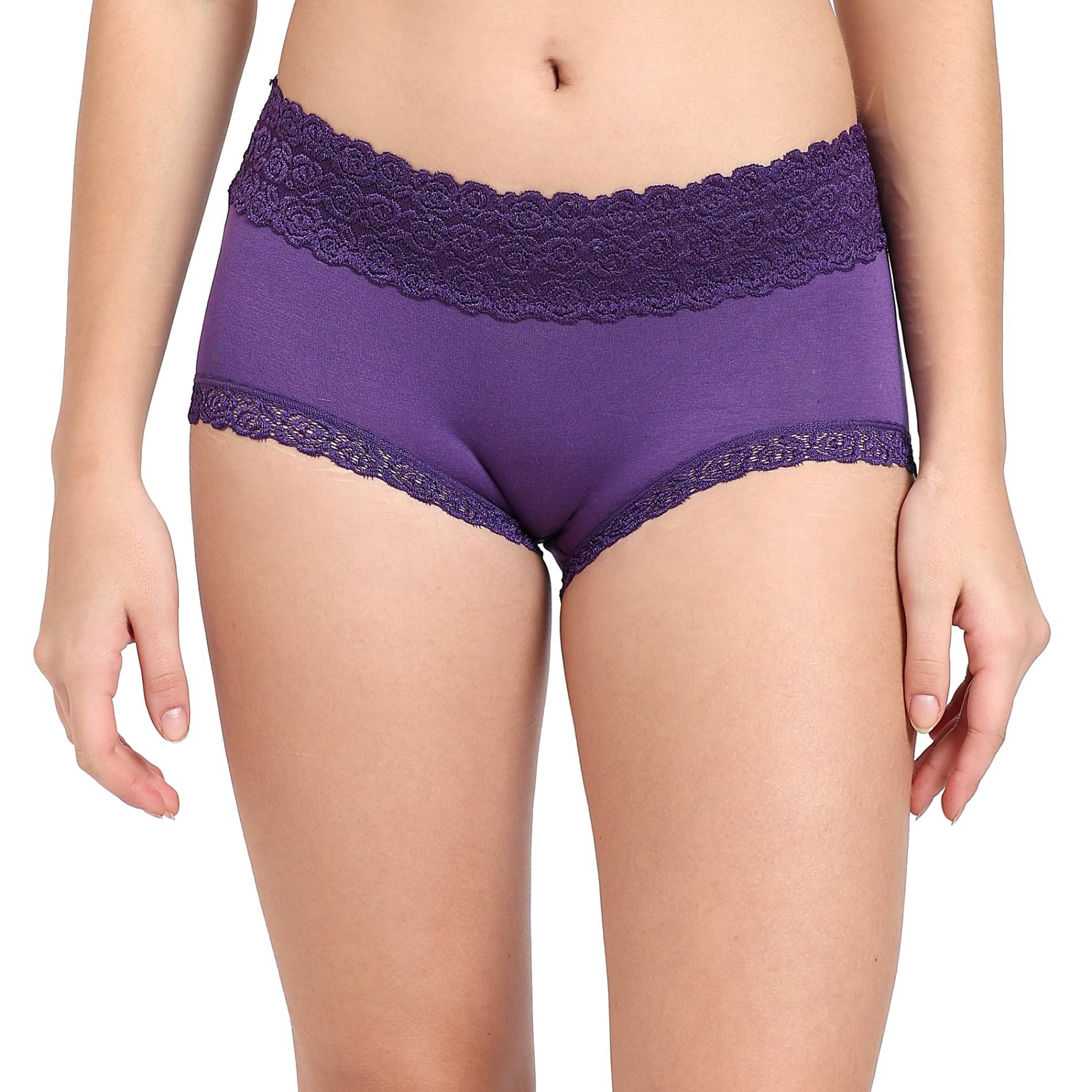 munaafi Pack of 1 Cotton Lycra Briefs For Women ( Purple ) munaafi Pack of 1 Cotton Lycra Briefs For Women ( Purple )