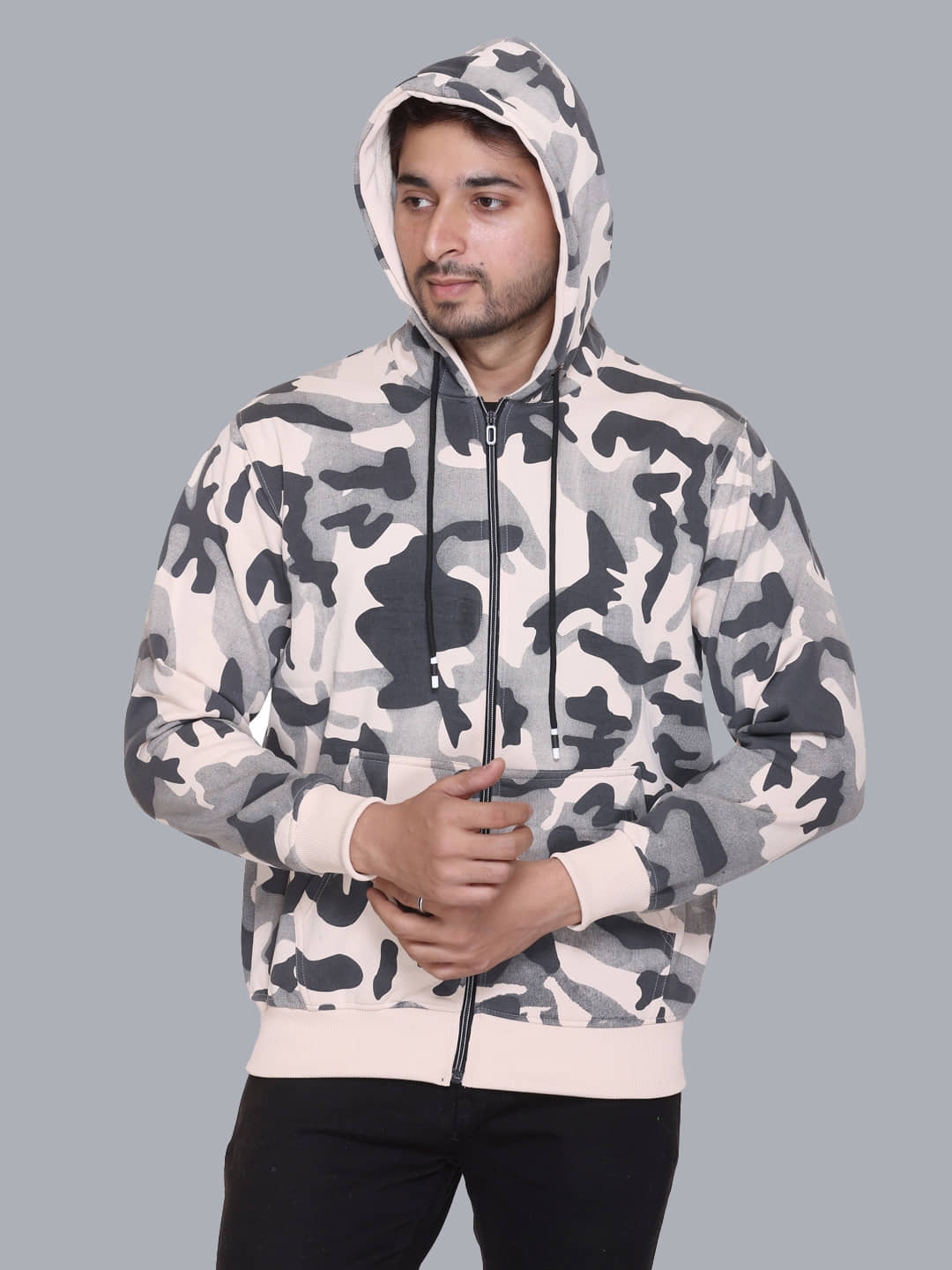 stelvin Cotton Blend Hooded Men's Sweatshirt - Beige ( Pack of 1 )