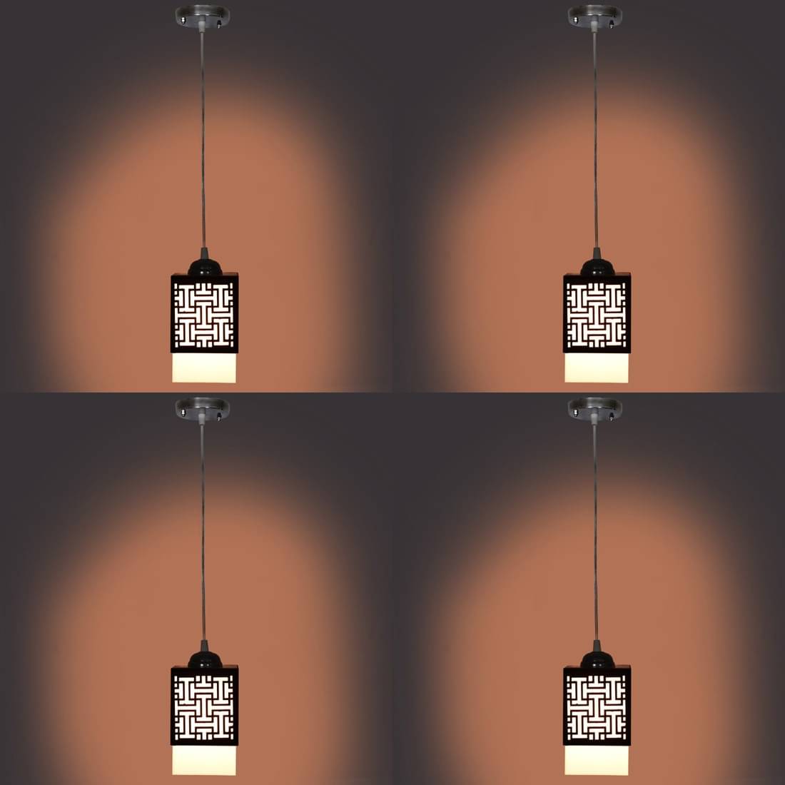 1st Time Wood Hanging Light Black - Pack of 4 1st Time Wood Hanging Light Black - Pack of 4