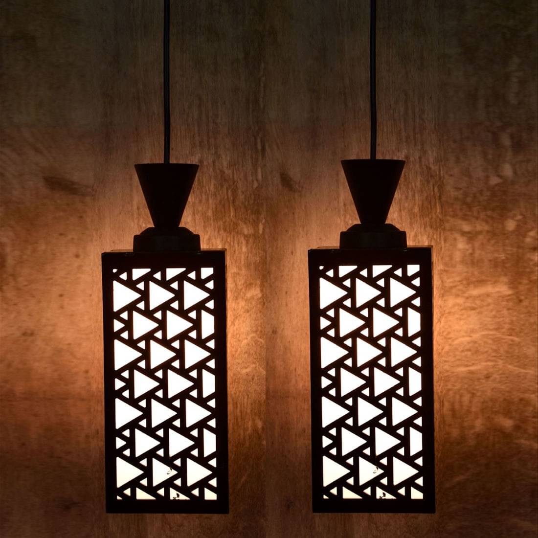 1st Time Wood Hanging Light Black - Pack of 2 1st Time Wood Hanging Light Black - Pack of 2
