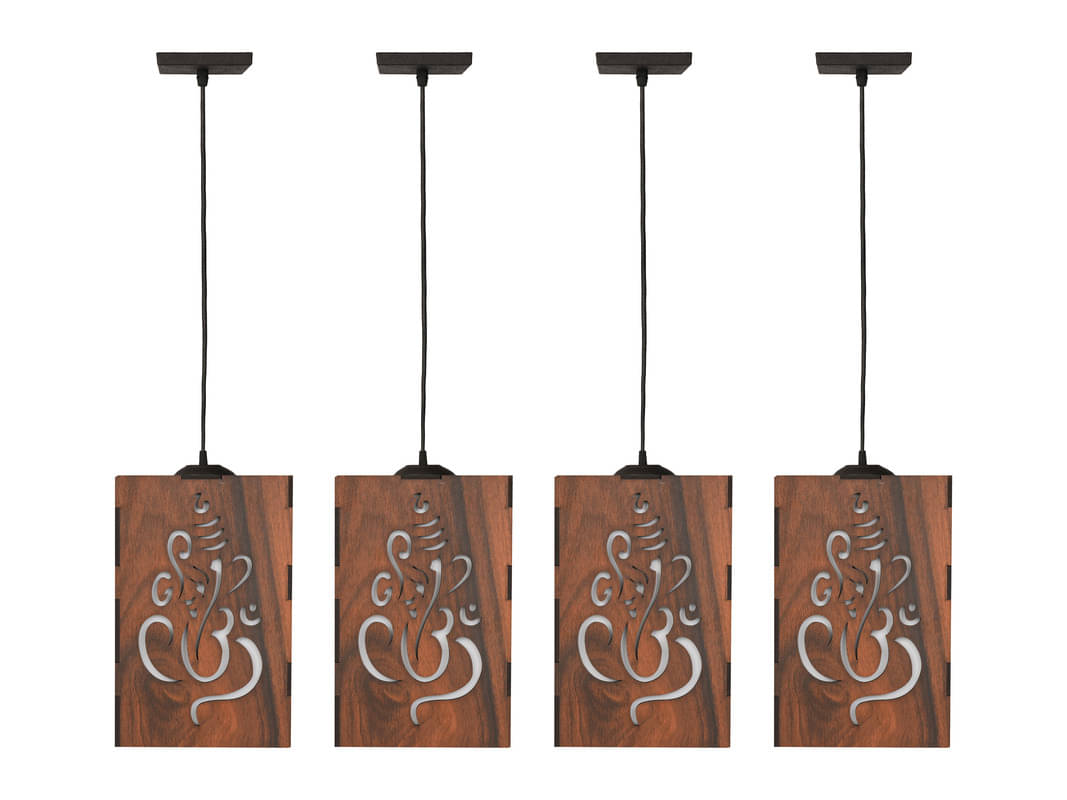 1st Time Wood Hanging Light Black - Pack of 4 1st Time Wood Hanging Light Black - Pack of 4