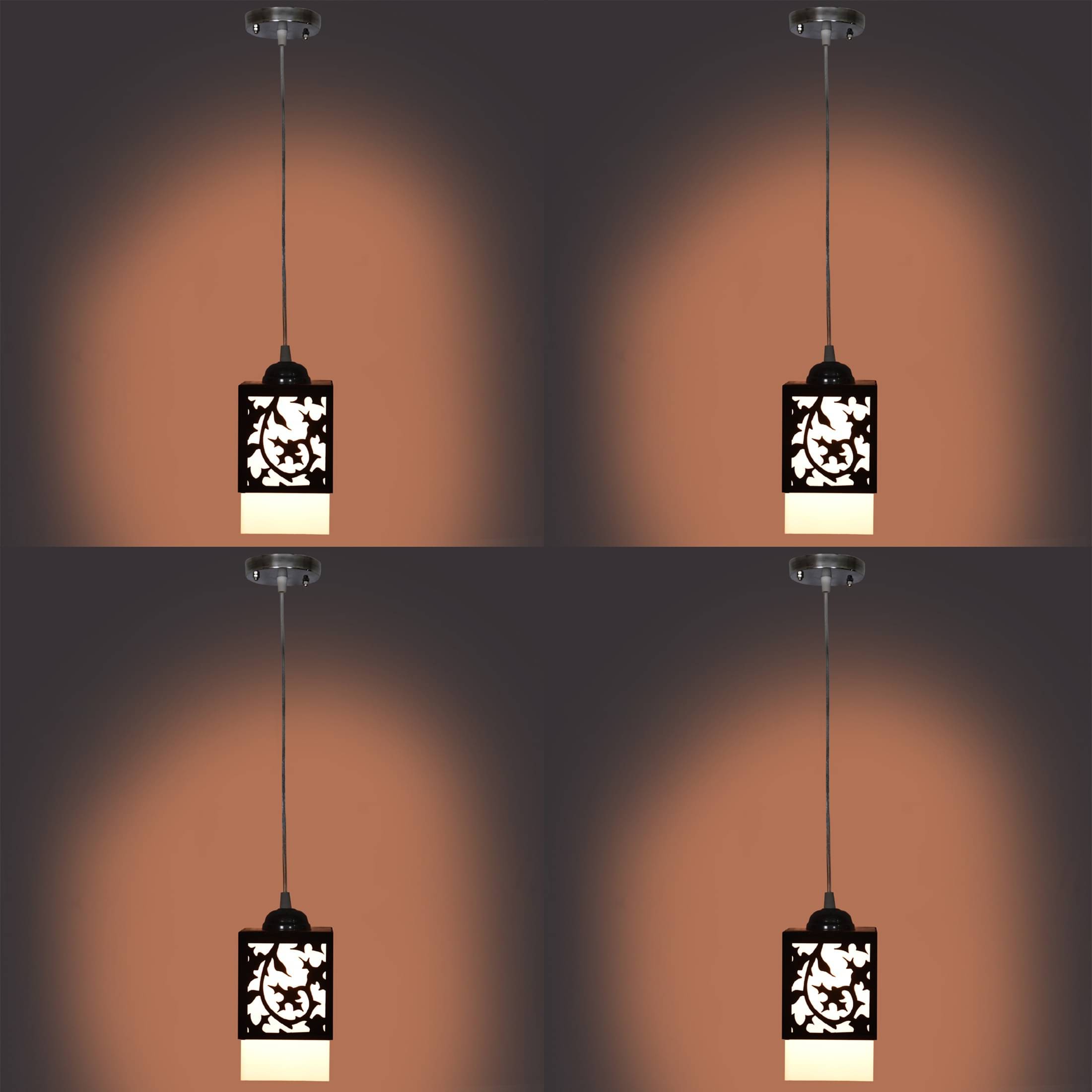 1st Time Wood Hanging Light Black - Pack of 4 1st Time Wood Hanging Light Black - Pack of 4