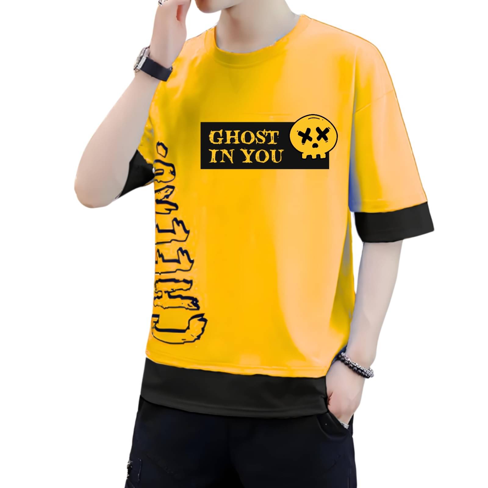     			ATLANS CLOTHES Pack of 1 Boys Cotton Blend T-Shirt ( Mustard )