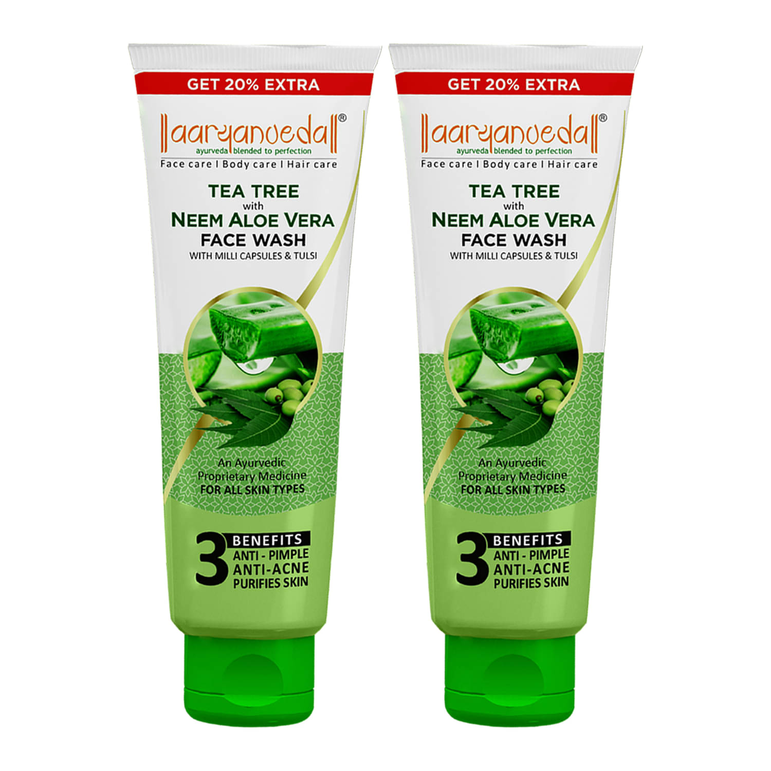     			Aaryanveda Tea Tree Face Wash with Neem & Aloe Vera , Anti-Acne, Oil Control, 120 ml (Pack of 1)