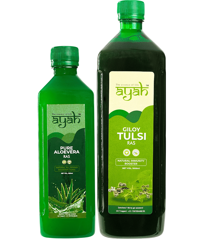 Ayah Giloy Tulsi & Aloe Vera Immunity, Glow & Digestion Juice / Ras - 1000ml + 500ml