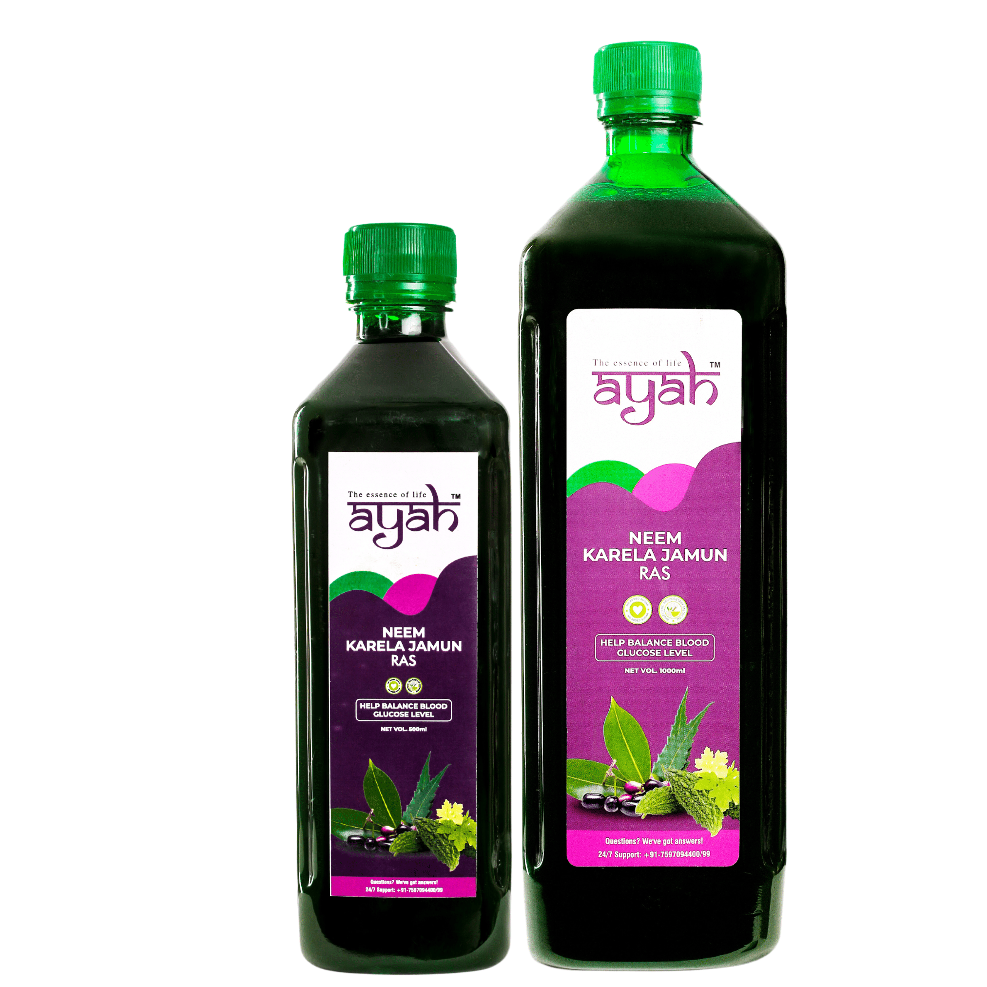 Ayah Neem Karela Jamun Combo Blood Sugar & Detox Health Juice / Ras - 1000ml + 500ml Ayah Neem Karela Jamun Combo Blood Sugar & Detox Health Juice / Ras - 1000ml + 500ml