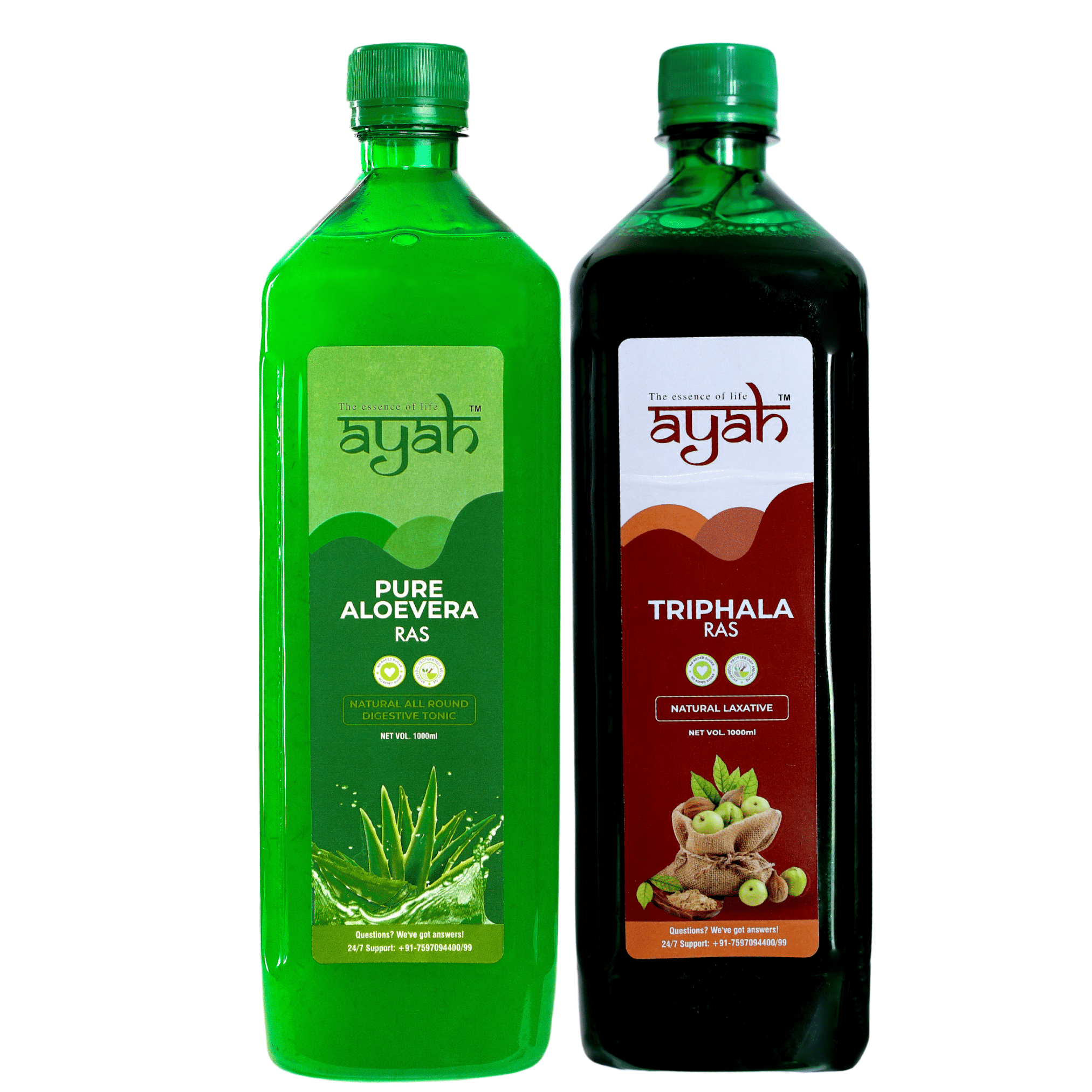 Ayah Triphala & Aloe Vera Detox, Digestion, Skin Glow Juice / Ras - 1000ml + 1000ml Ayah Triphala & Aloe Vera Detox, Digestion, Skin Glow Juice / Ras - 1000ml + 1000ml