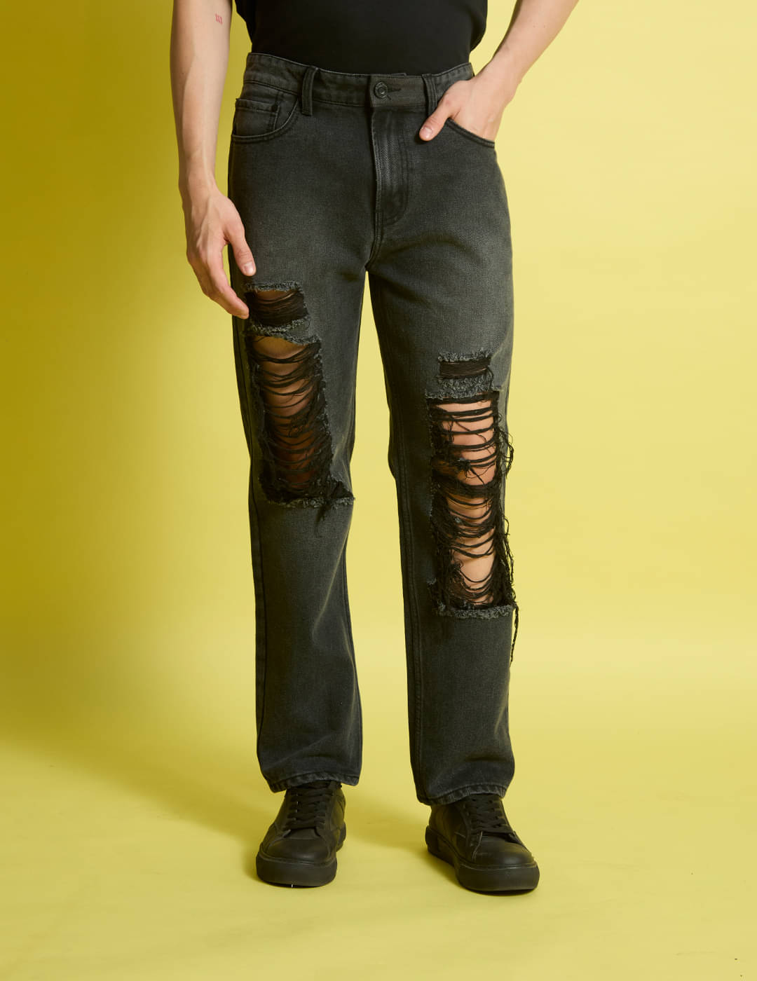     			Bene Kleed Men Highly Distressed Relaxed Fit Jeans
