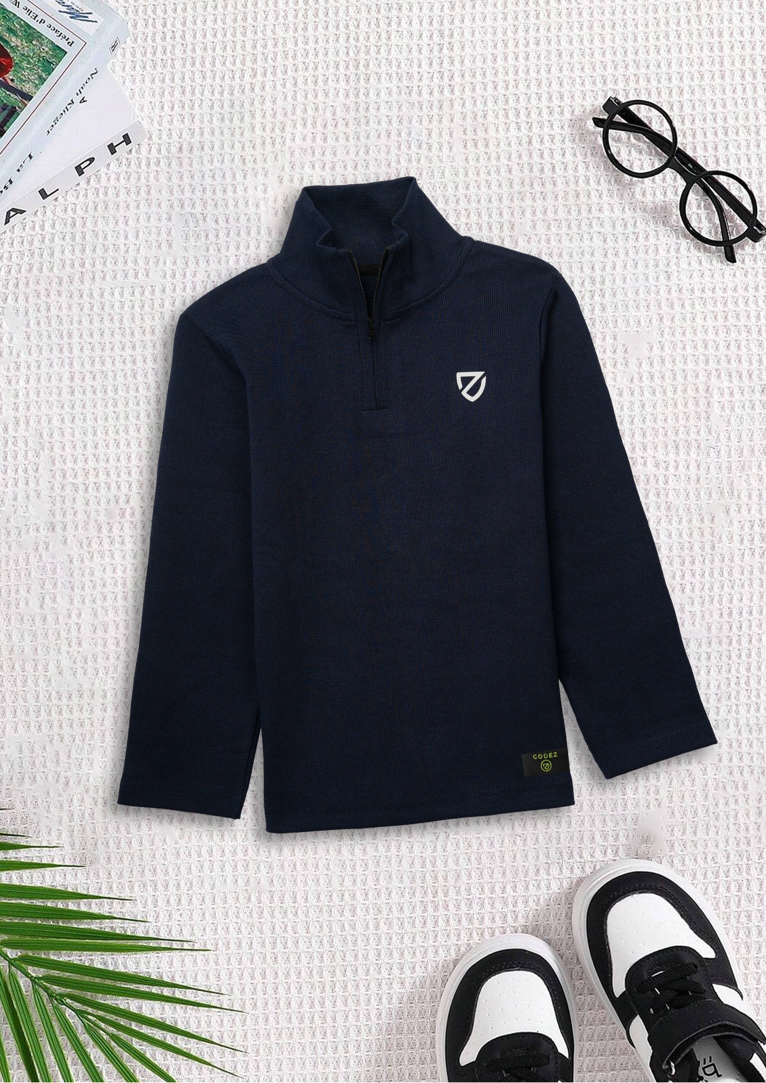     			CODEZ Pack of 1 Boys Cotton Blend Sweatshirt ( Navy )