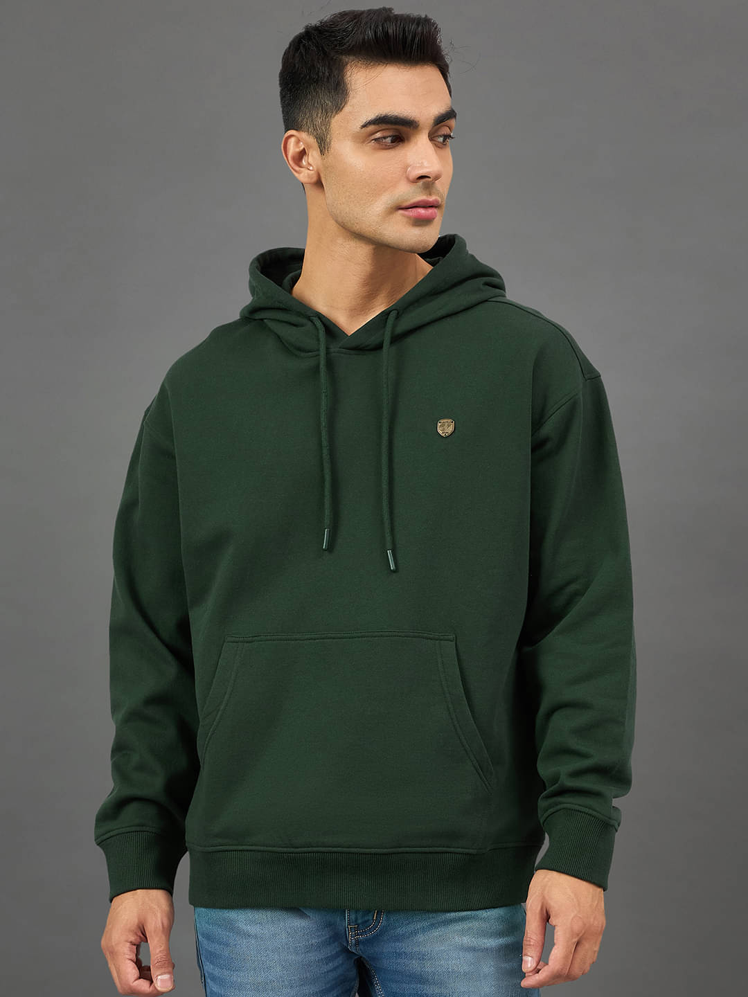     			Club York Fleece Hooded Men's Sweatshirt - Green ( Pack of 1 )