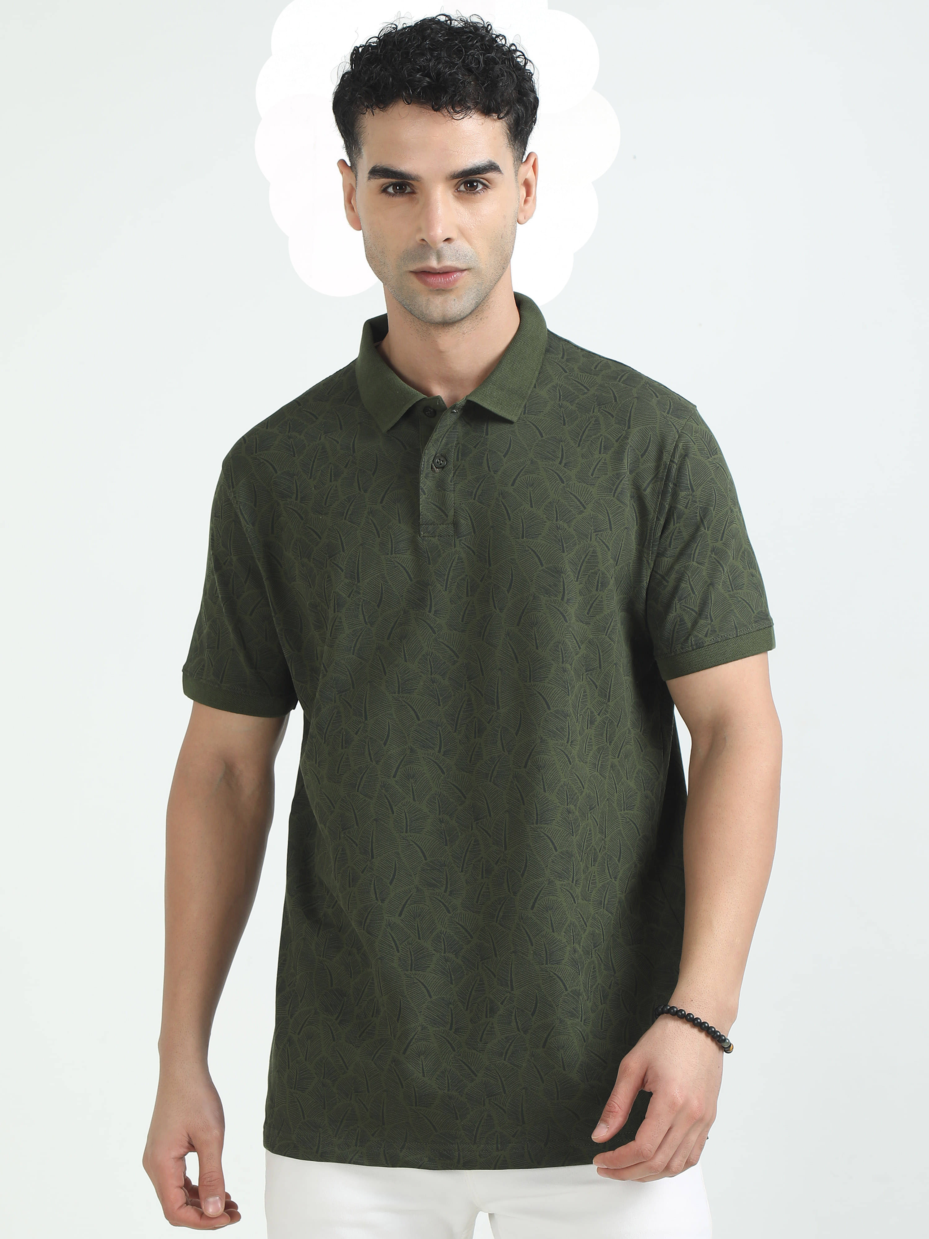 Cool Colors Pack of 1 Cotton Regular Fit Printed Half Sleeves Men's Polo T Shirt ( Dark Green ) Cool Colors Pack of 1 Cotton Regular Fit Printed Half Sleeves Men's Polo T Shirt ( Dark Green )