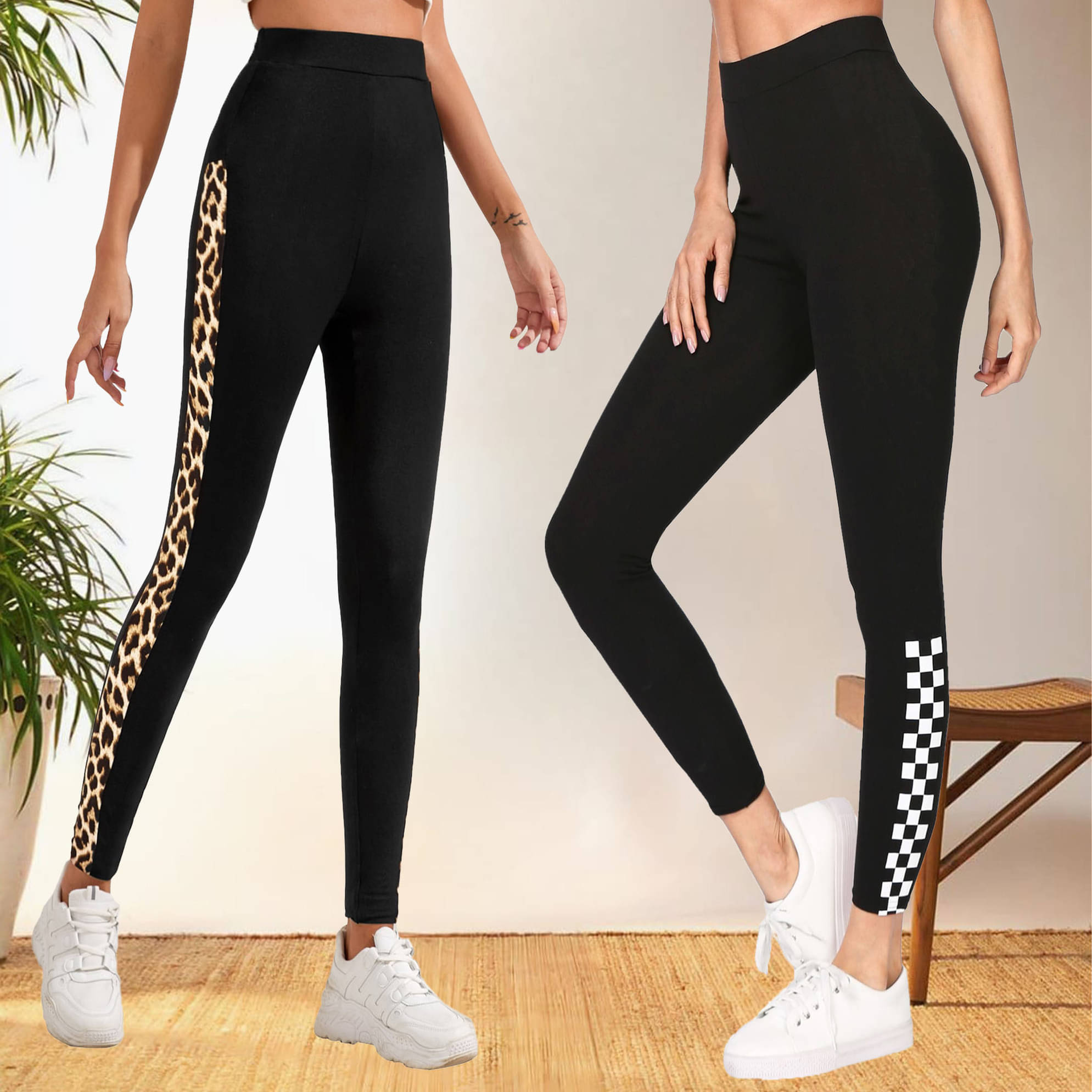     			DTR FASHION - Cotton Blend Regular Fit Multicolor Women's Jeggings ( Pack of 2 )
