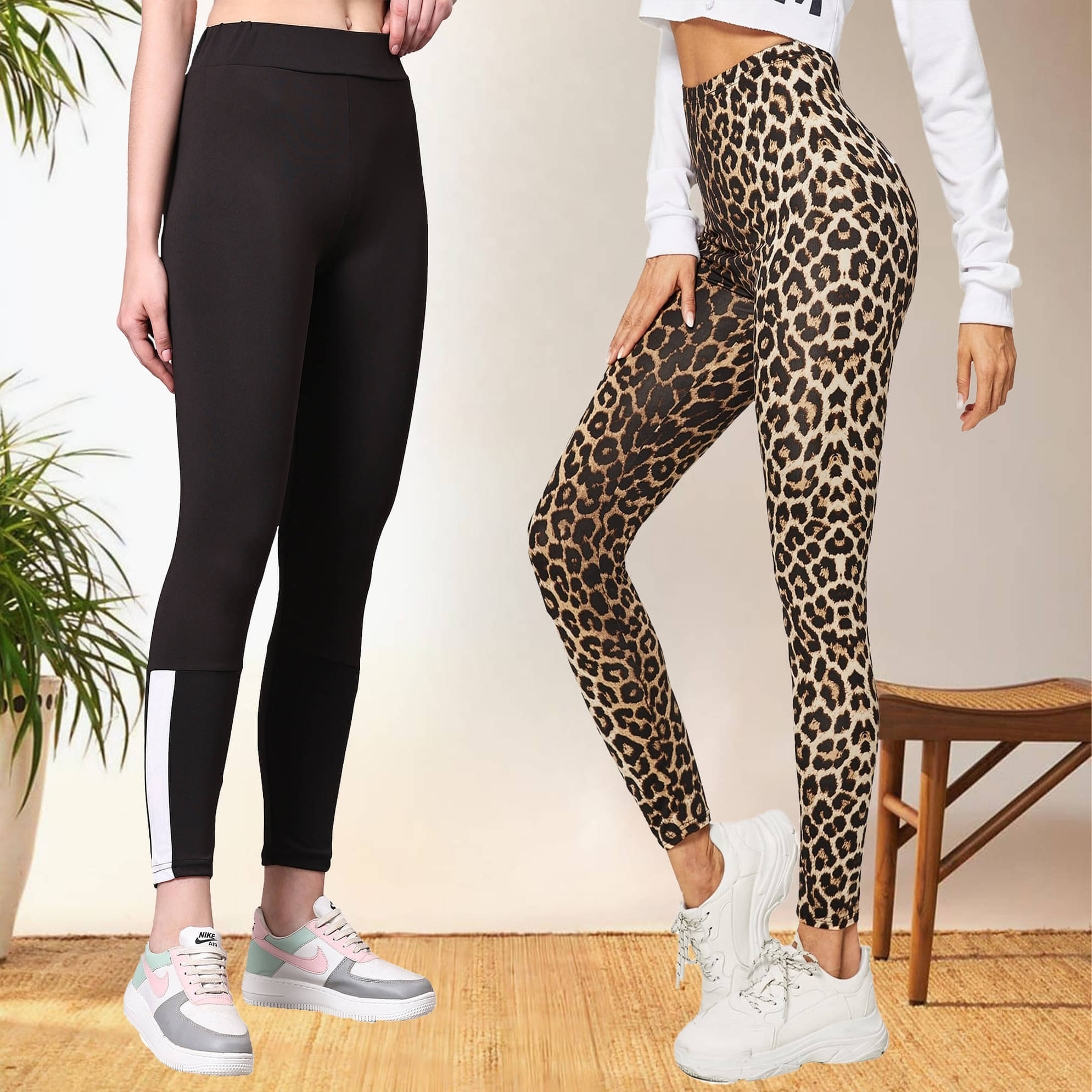     			DTR FASHION - Cotton Blend Regular Fit Multicolor Women's Jeggings ( Pack of 2 )