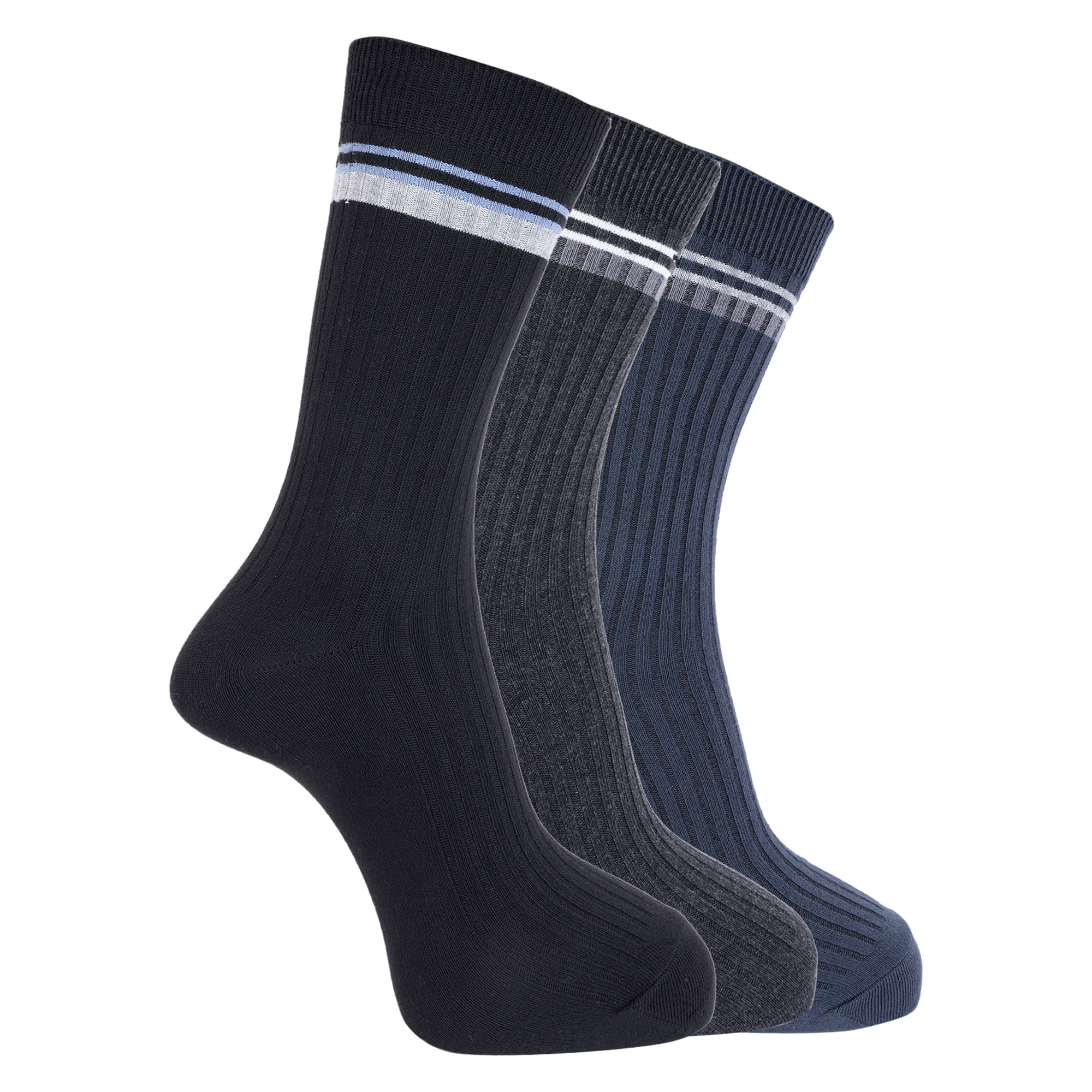 Dollar Pack of 3 Men's Cotton Blend Full Length Socks ( Multicolor ) - Socks | Buy online on ZillyBuy