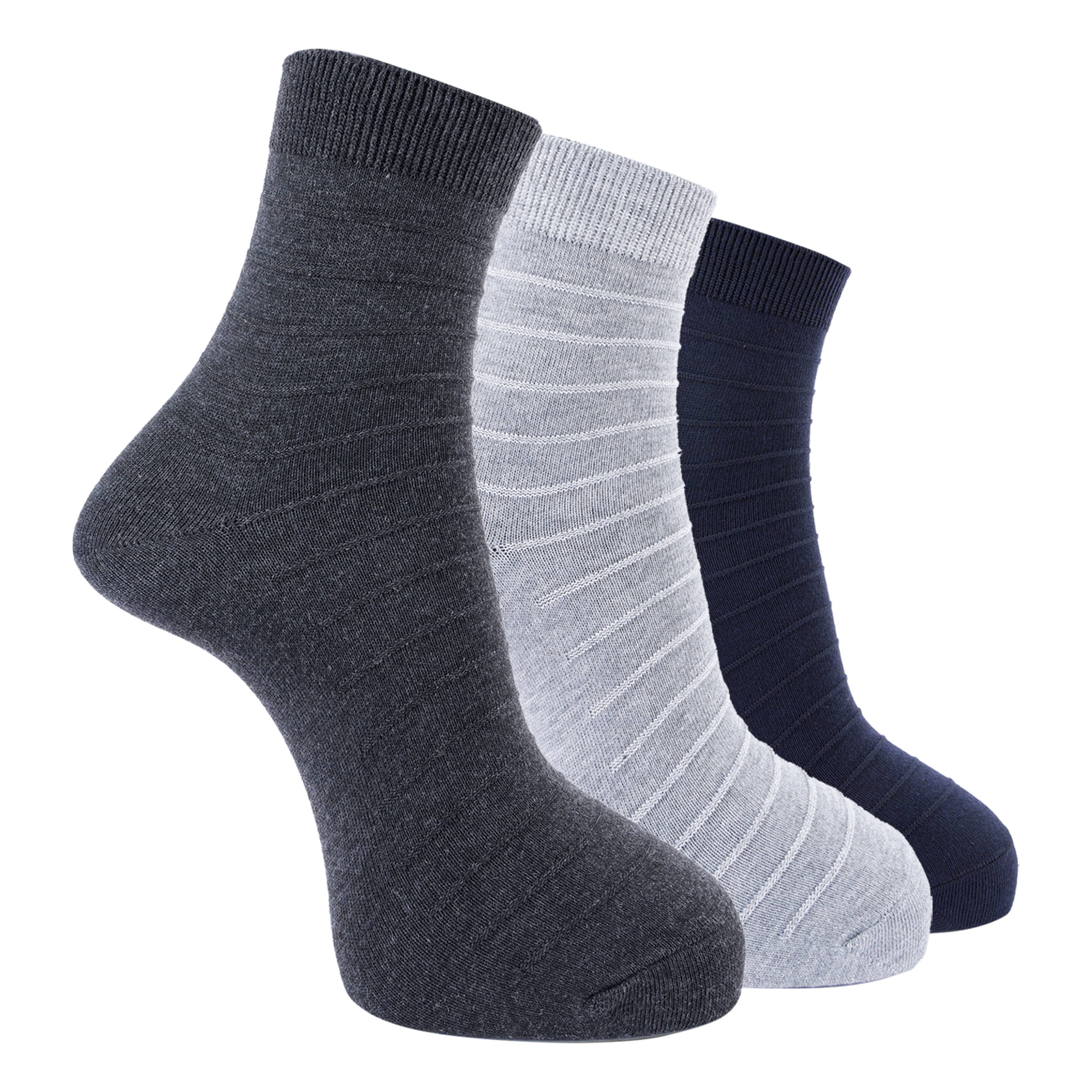    			Dollar Pack of 3 Men's Cotton Blend Ankle Length Socks ( Multicolor )