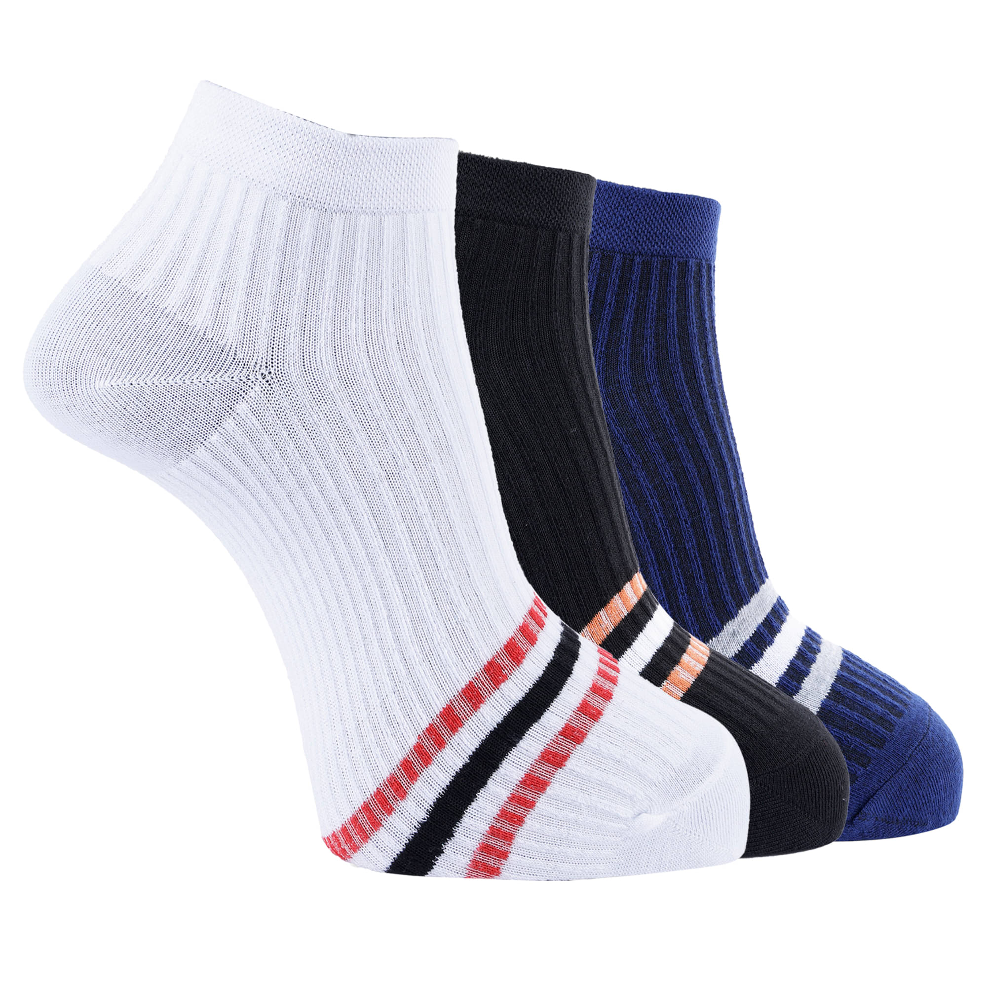    			Dollar Pack of 3 Men's Cotton Blend Ankle Length Socks ( Multicolor )
