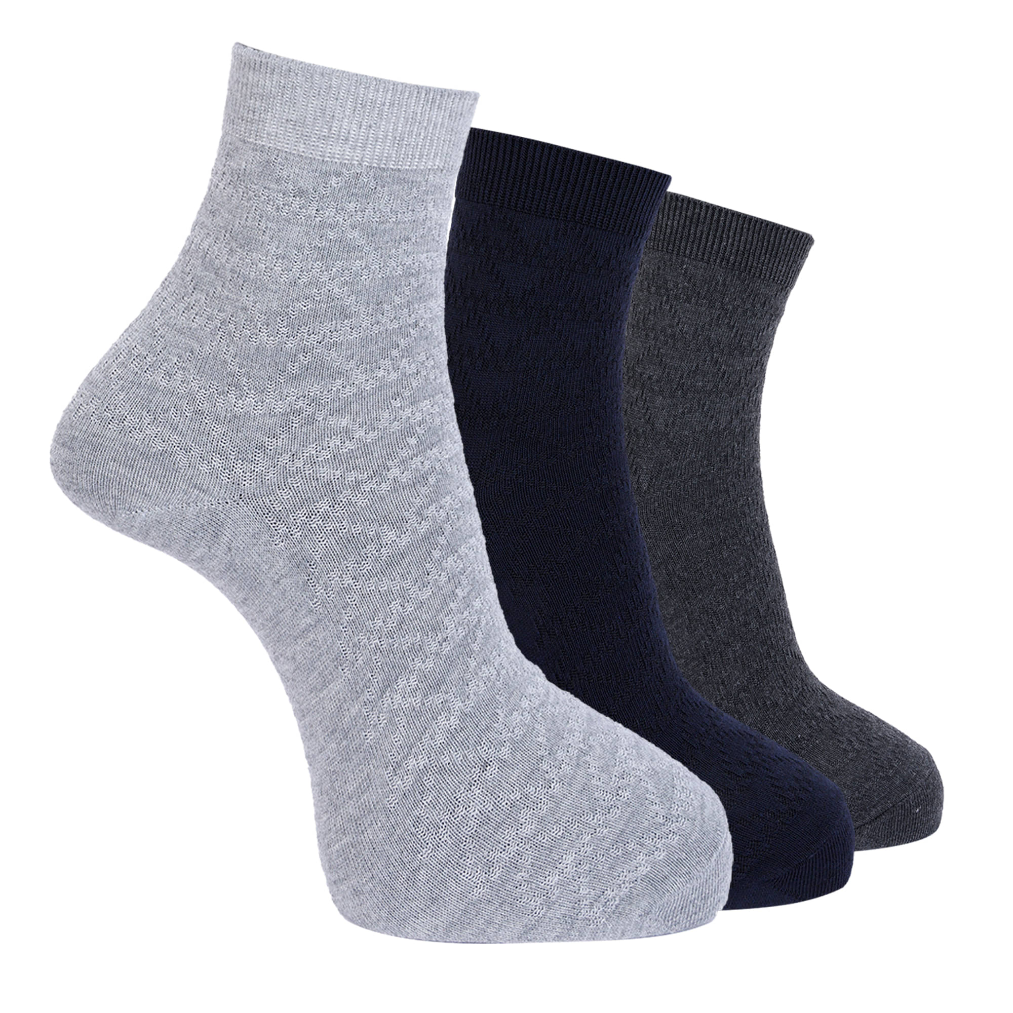     			Dollar Pack of 3 Men's Cotton Blend Ankle Length Socks ( Multicolor )
