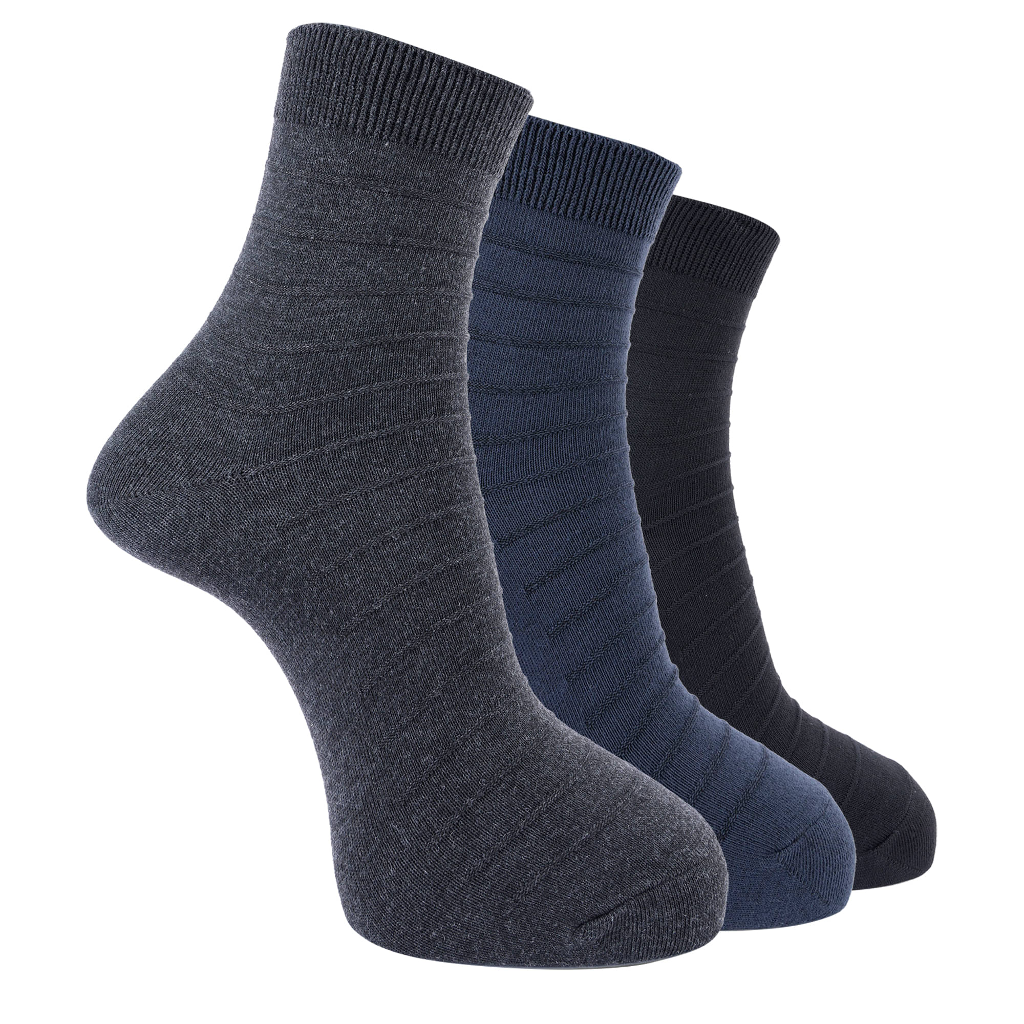     			Dollar Pack of 3 Men's Cotton Blend Ankle Length Socks ( Multicolor )