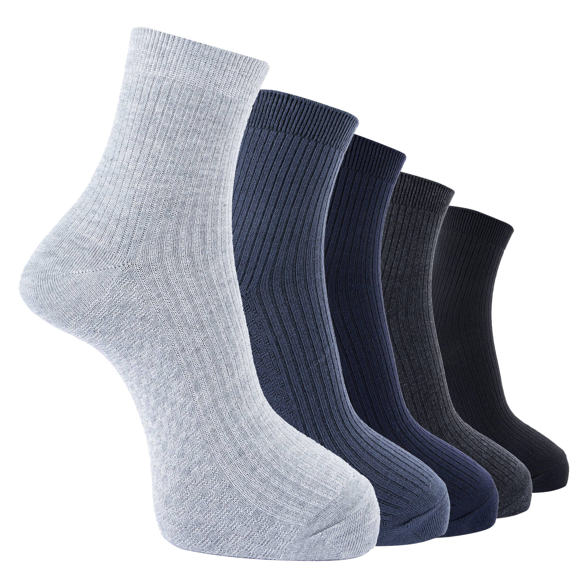     			Dollar Pack of 5 Men's Cotton Blend Ankle Length Socks ( Multicolor )